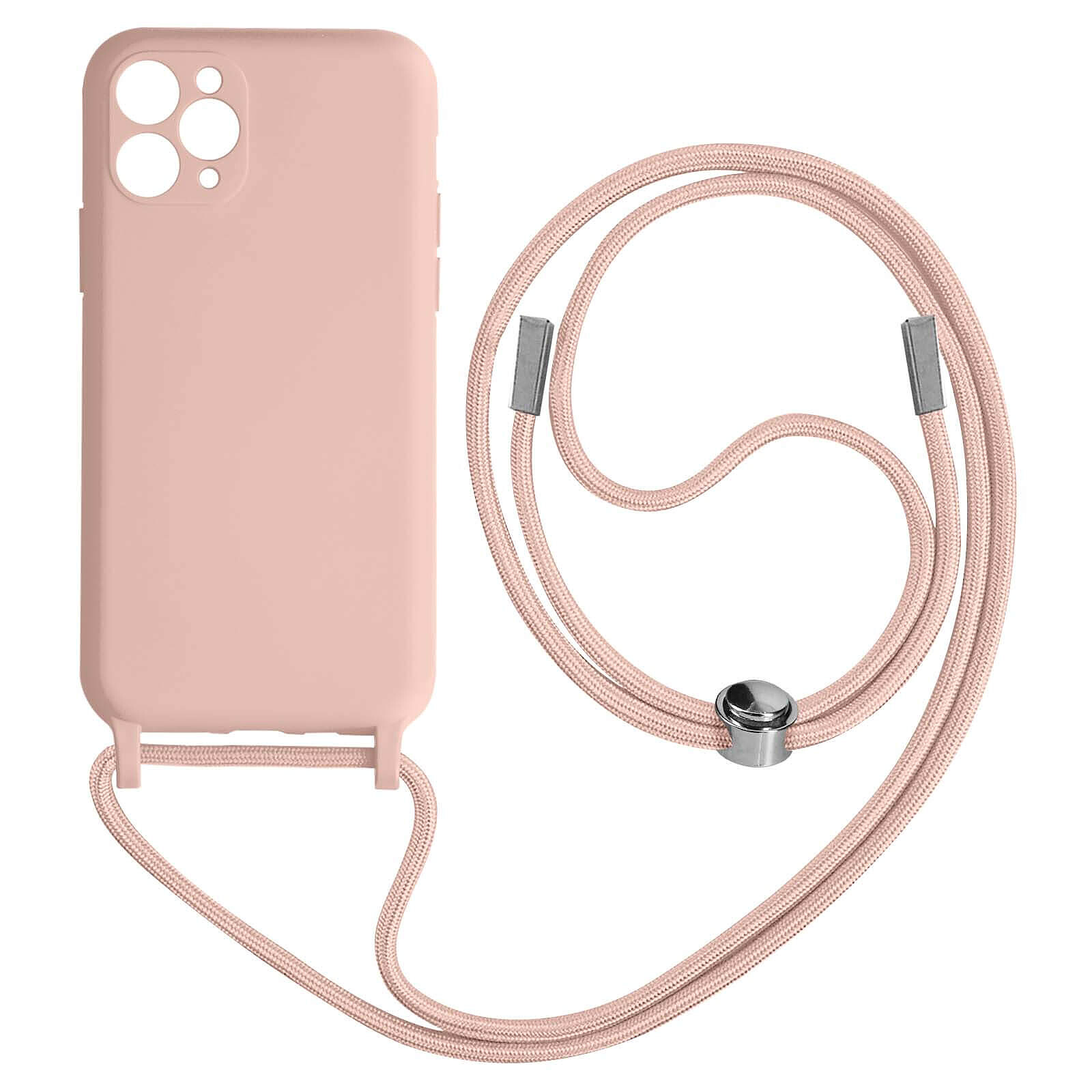 Avizar Coque Cordon pour iPhone 11 Pro Max Semi-rigide Lanière Tour du Cou  80cm Rose - Coque téléphone - LDLC