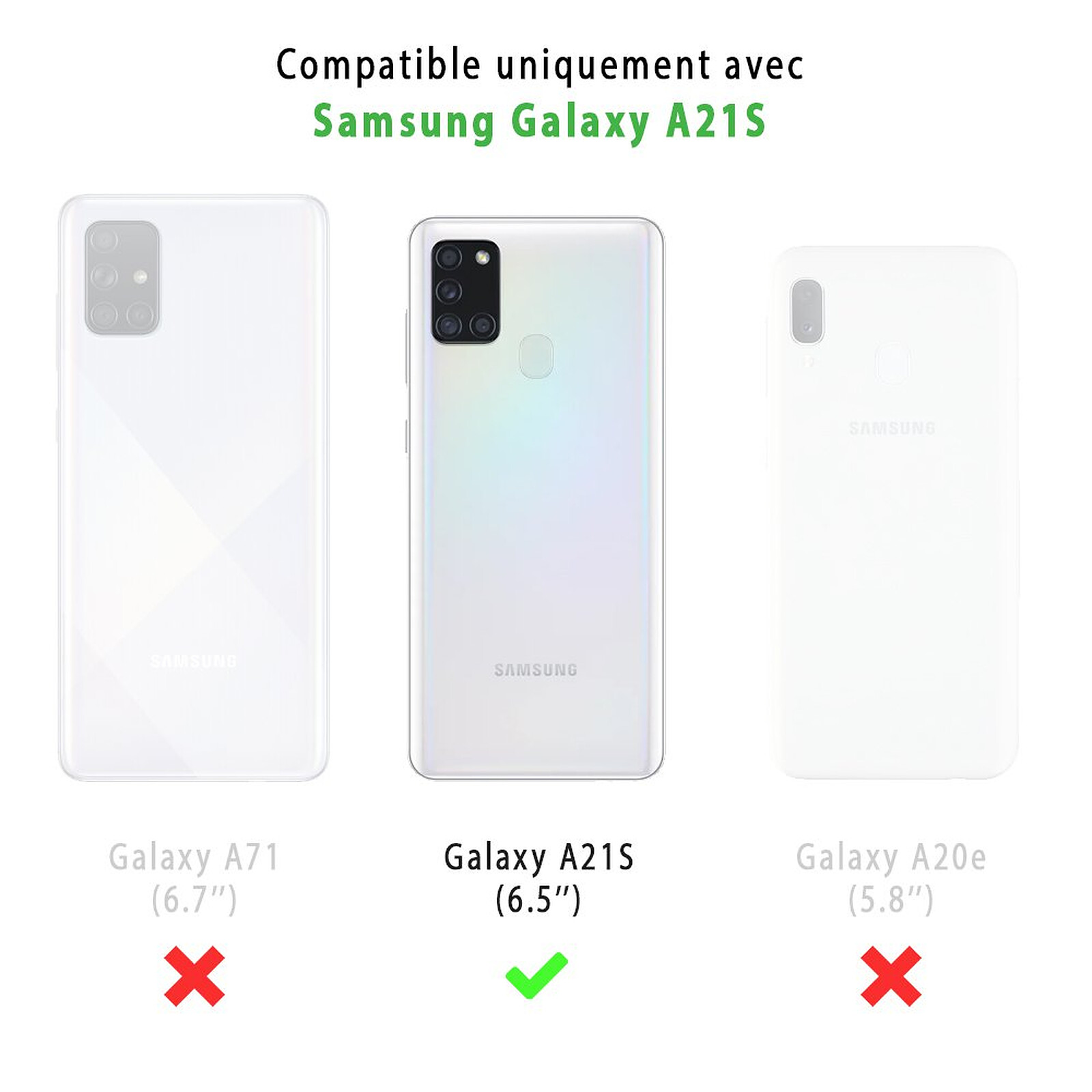 EVETANE Coque Samsung Galaxy A21S souple transparente Attrape reve blanc