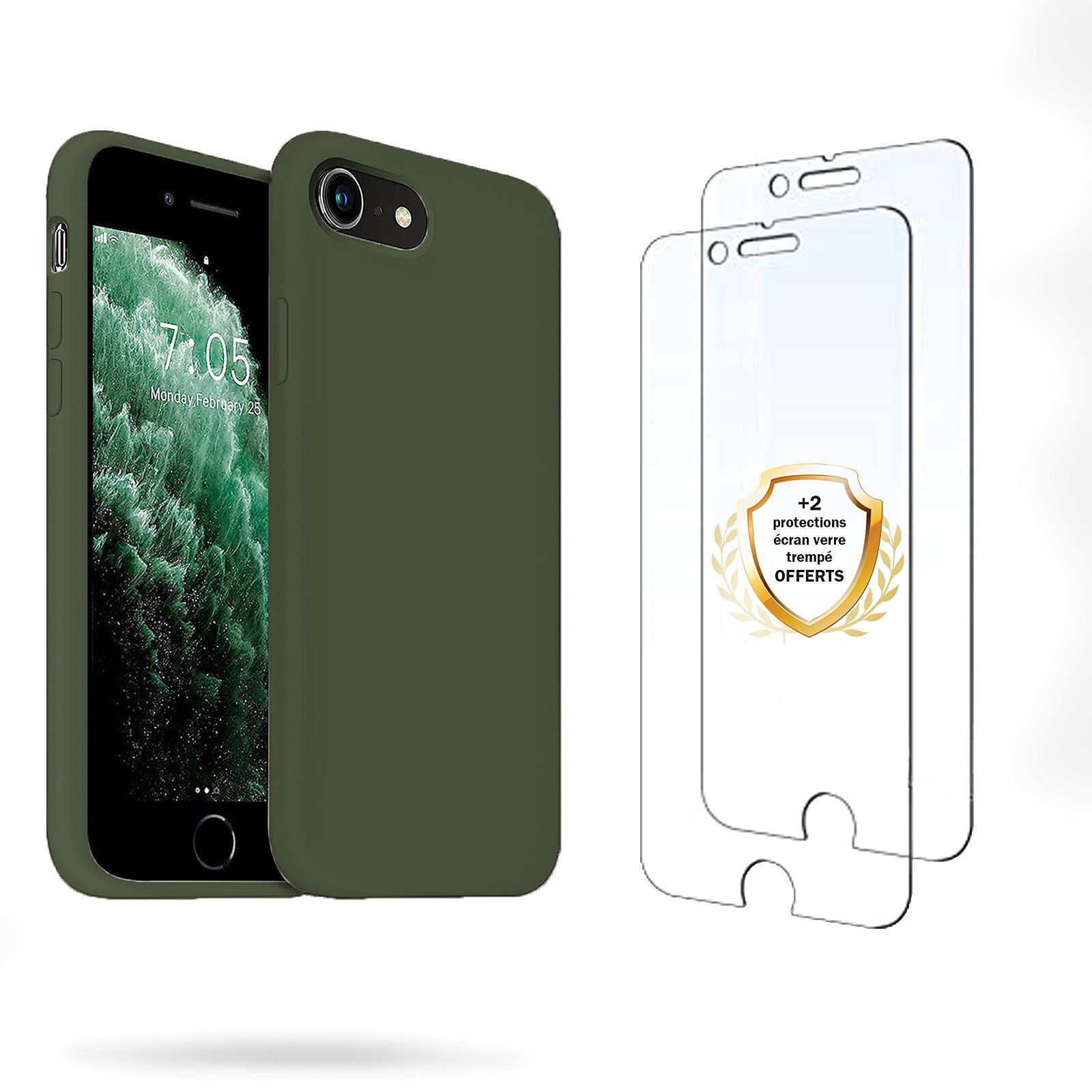Evetane Coque iPhone 13 Pro Antichoc Silicone + 2 Vitres en verre trempé Protection  écran - Coque téléphone - LDLC