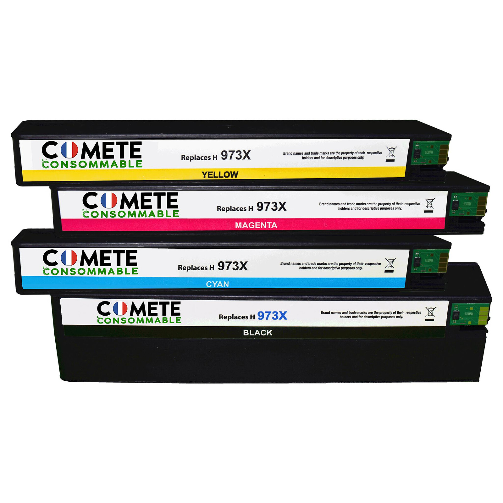 COMETE - 963 XL - 4 cartouches compatibles avec HP 963 XL - Noir et Couleur  - Marque française - Cartouche imprimante - LDLC