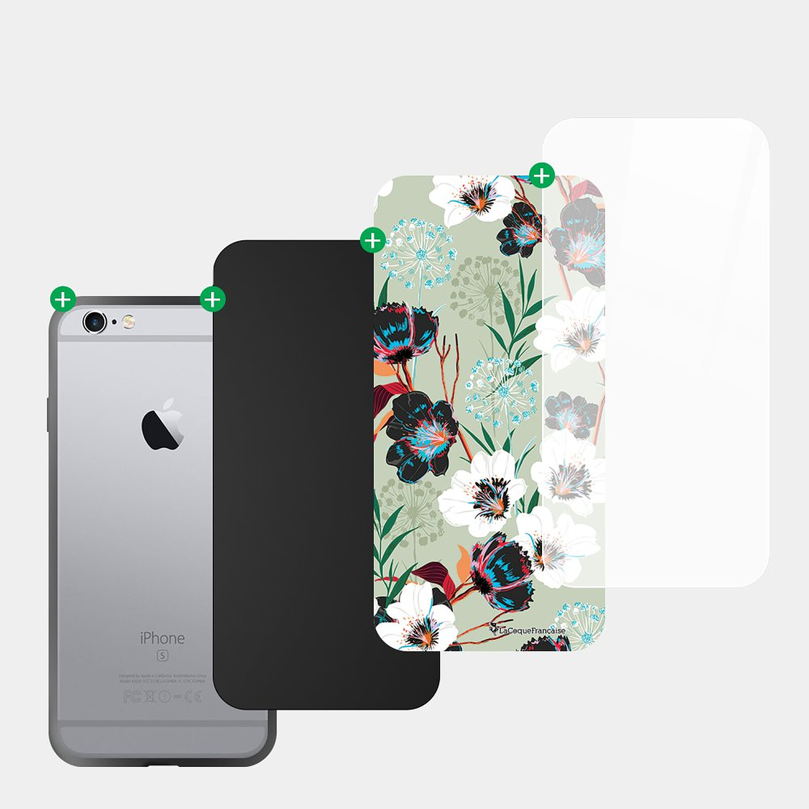 LaCoqueFrançaise Coque iPhone 7/8/ iPhone SE 2020 Silicone Liquide Douce  vert pâle Fleurs vert d'eau - Coque téléphone - LDLC