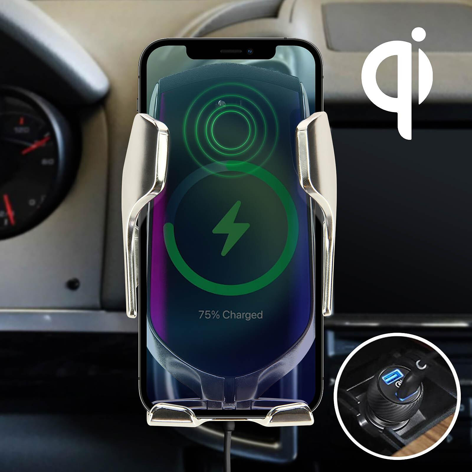 Accezz Support de téléphone pour voiture pour iPhone 12 Pro - Universel -  Grille de ventilation - Magnétique - Argent