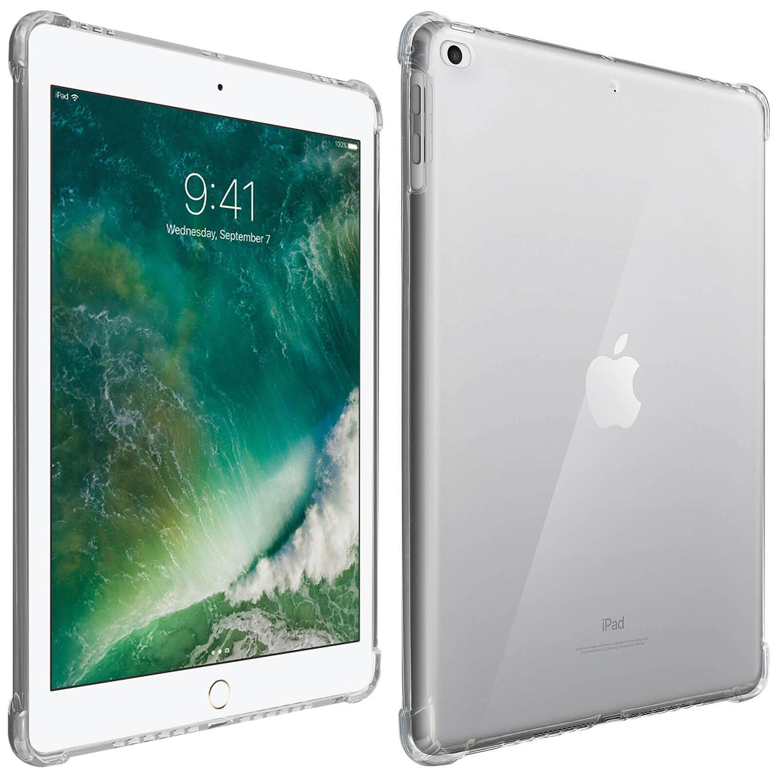 Coque tablette tactile 2D iPad Air rigide blanche avec feuille aluminium