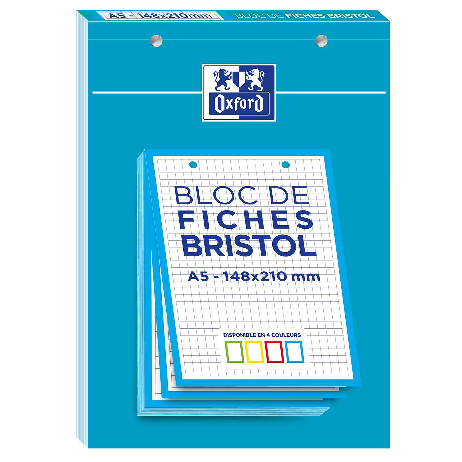 OXFORD Bloc de 30 Fiches Bristol Perforées A5 Q5/5 Bordures bleues - Papier  spécifique - LDLC