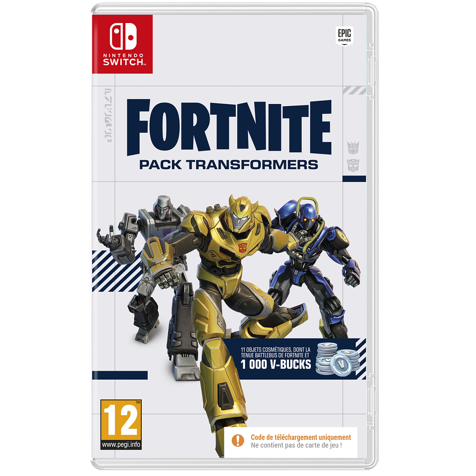 Fortnite Pack Transformers Nintendo SWITCH - 1000 V-Bucks inclus ! - Jeux  Nintendo Switch - LDLC