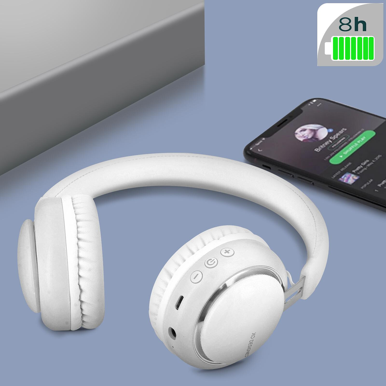 Avizar Casque Audio Stéréo Bluetooth Boutons Multifonctions Autonomie 8h  BE10 Blanc - Kit piéton et Casque - LDLC