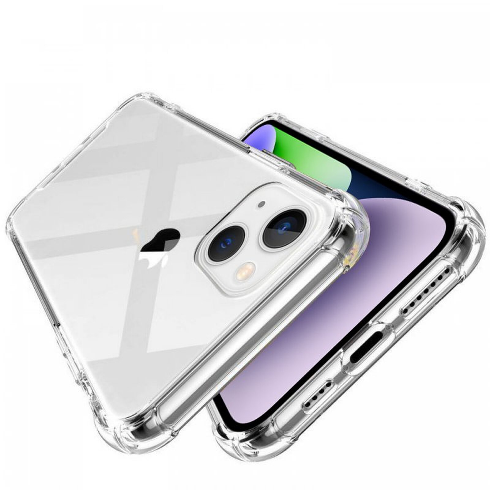 Evetane Coque iPhone 14 Antichoc Silicone bords renforcés + 2 Vitres en verre  trempé Protection écran - Coque téléphone - LDLC