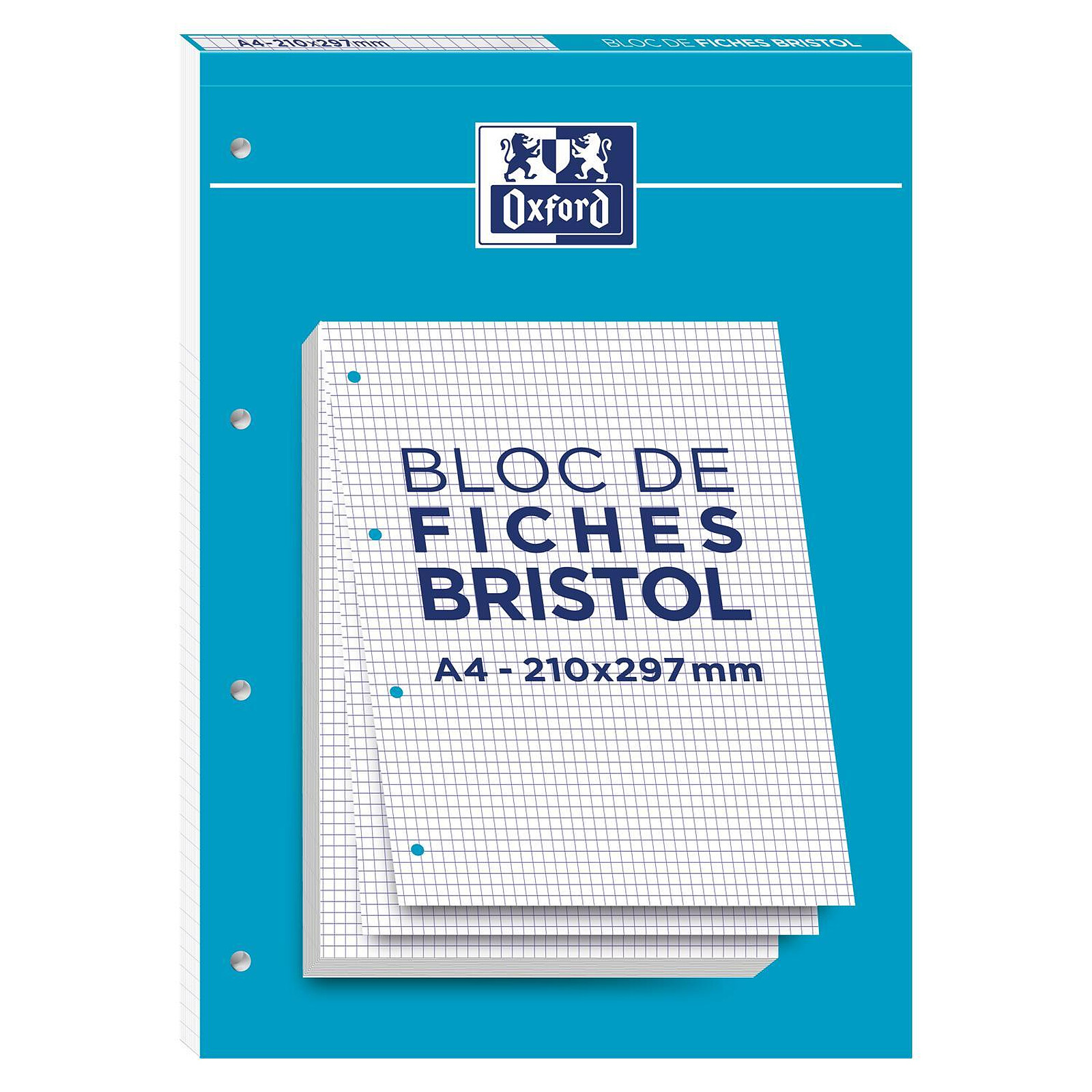 OXFORD Bloc de 30 Fiches Bristol Perforées A5 Q5/5 Blanc x 5 - Papier  spécifique - LDLC