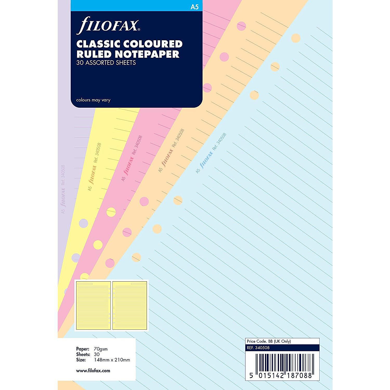 FILOFAX Recharge format A4 feuilles de notes lignées coloris assortis - Bloc  note - LDLC