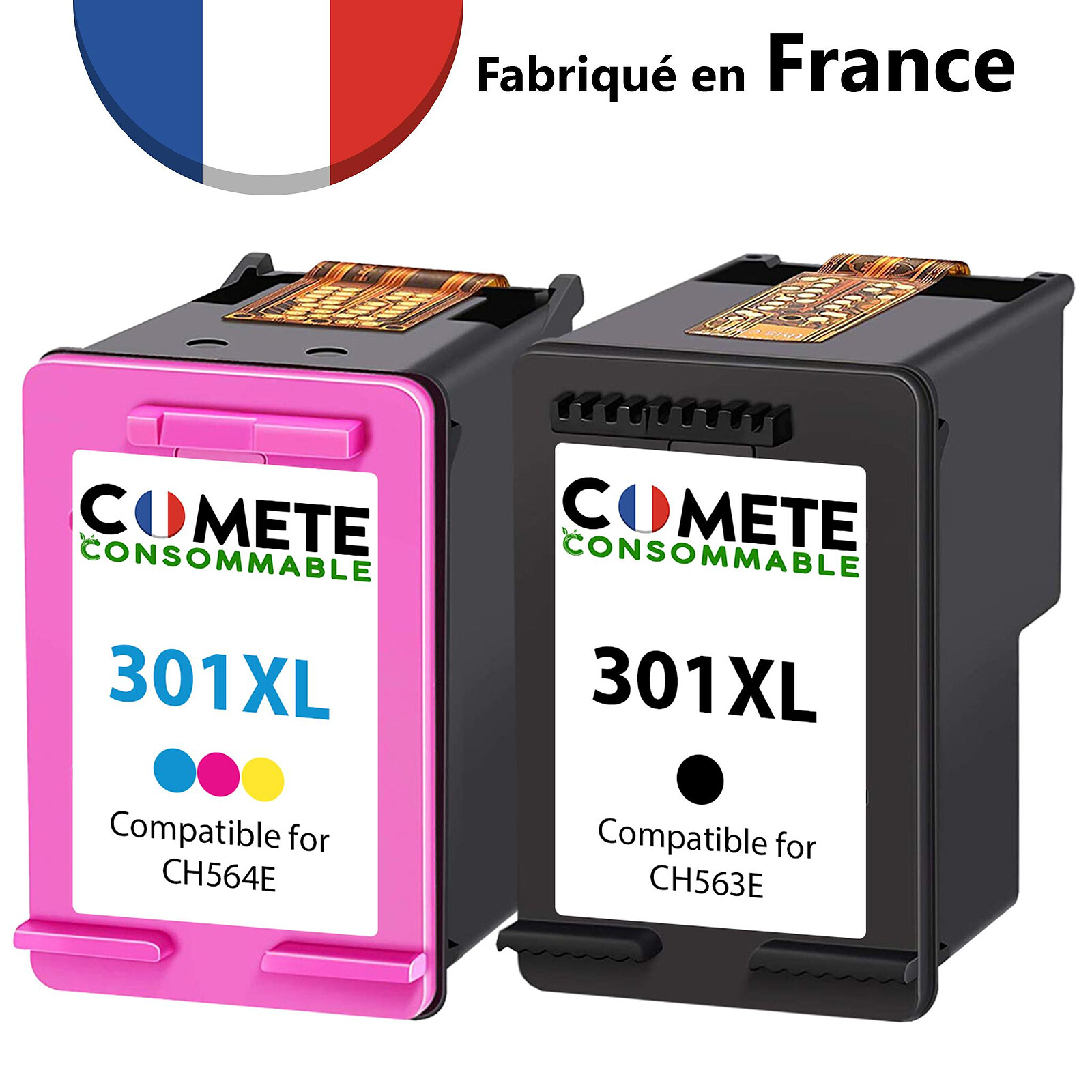 COMETE - Fabriqué en France - 540 541 - Pack de 2 Cartouches d