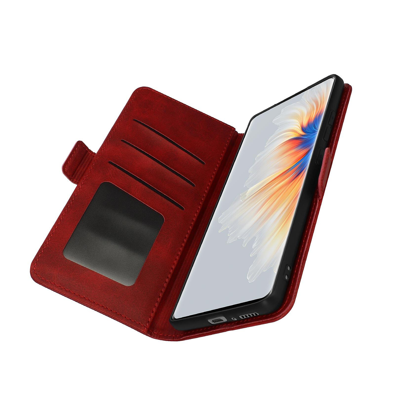 Avizar Housse pour iPhone 13 Pro Max avec Double Fenêtre Support Vidéo  Rouge - Coque téléphone - LDLC