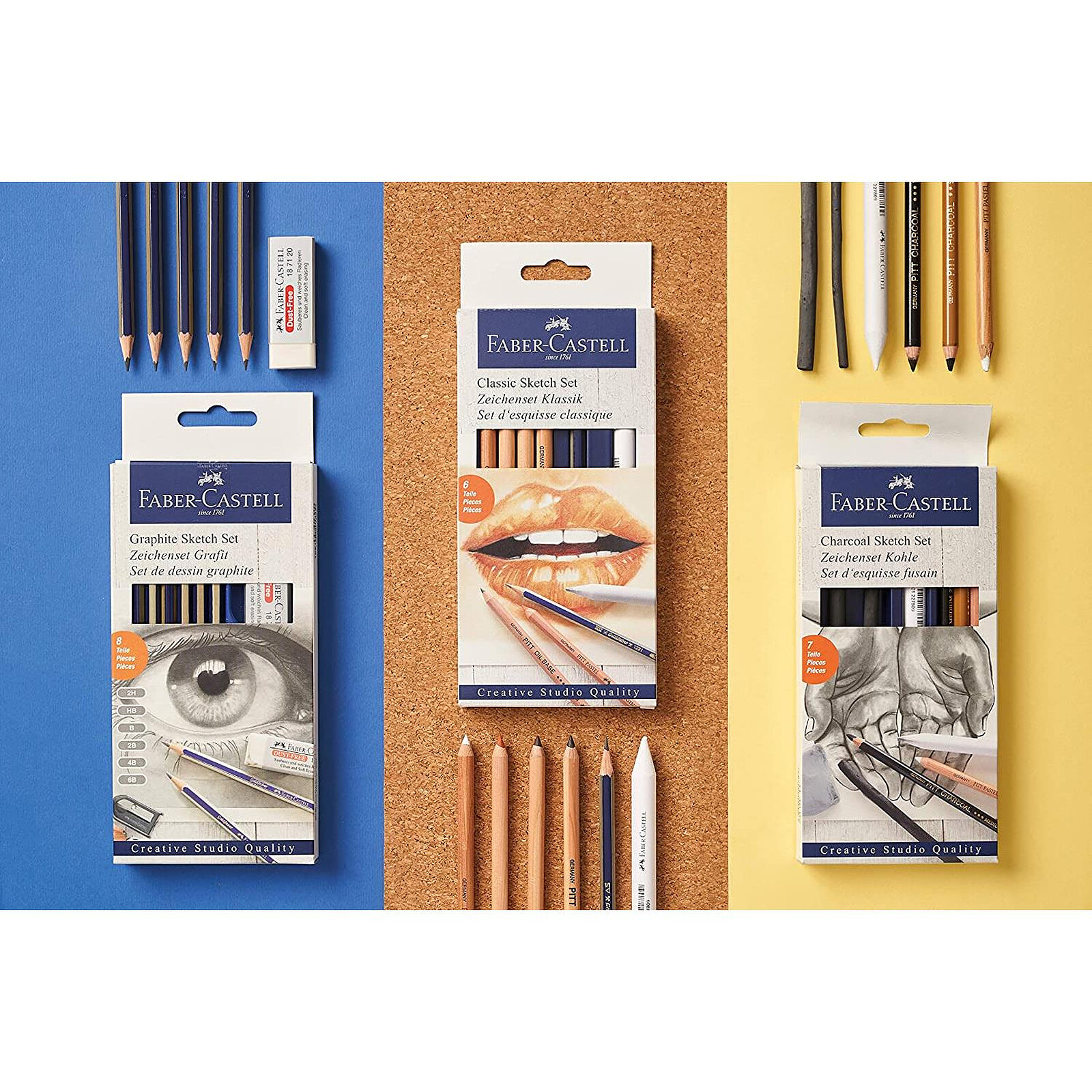 FABER-CASTELL Set de dessin Goldfaber graphite 8 pièces - Crayon