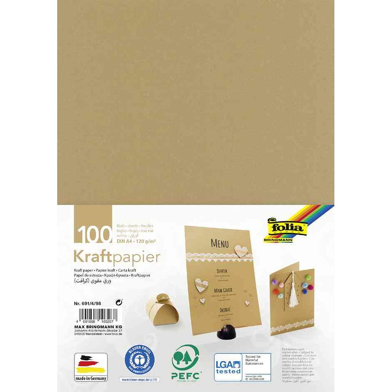 FOLIA Papier kraft 120 g A4 100 feuilles - Papier spécifique - LDLC