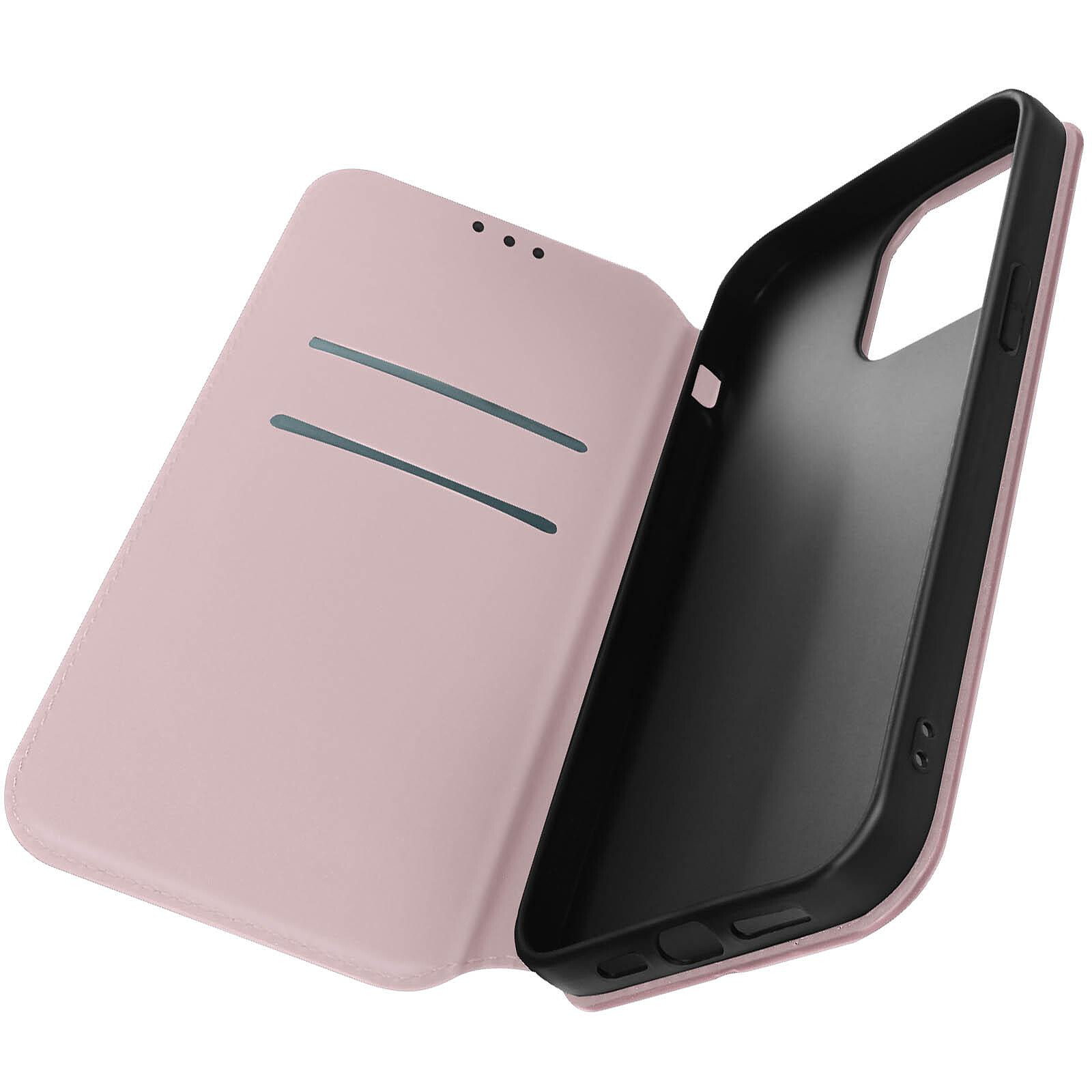 Avizar Housse pour iPhone 13 Mini Clapet Portefeuille Fonction Support Rose  - Coque téléphone - LDLC