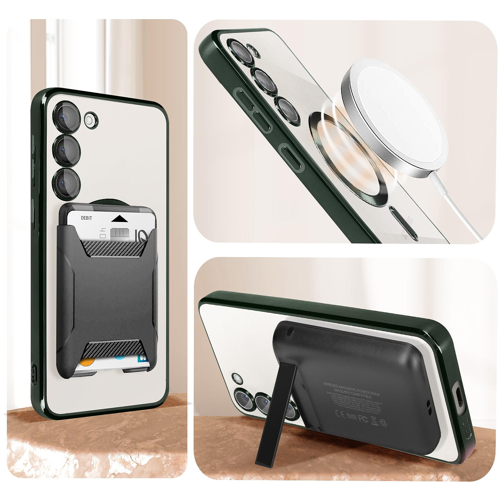 Coque MagSafe avec cache de caméra iPhone 13 (vert foncé) - Coque -telephone.fr