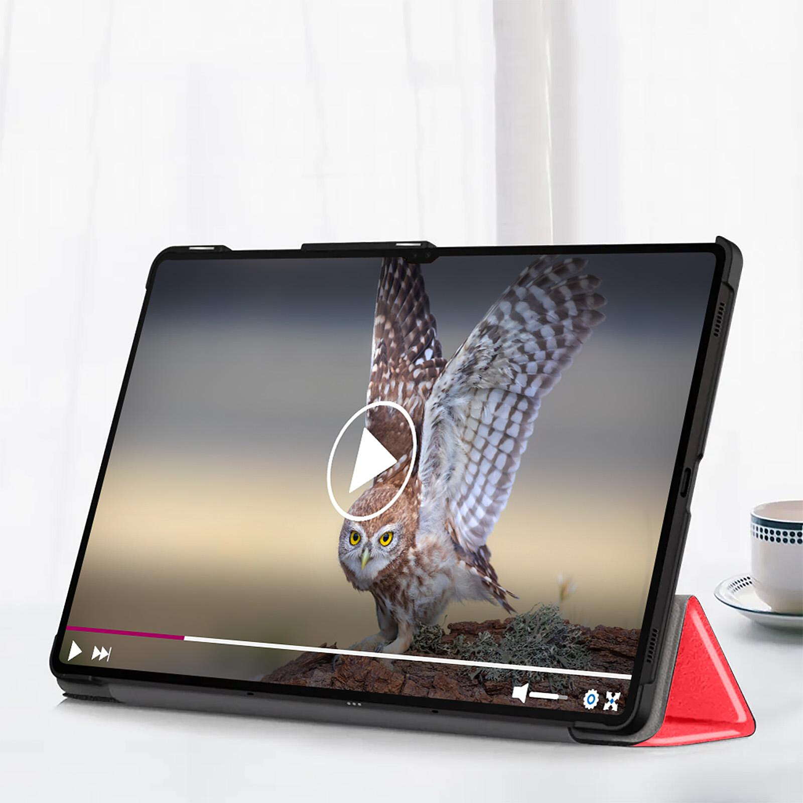 Avizar Étui folio pour Samsung Galaxy Tab A9 Plus Support rotatif Paysage  Portrait Rouge - Etui tablette - LDLC