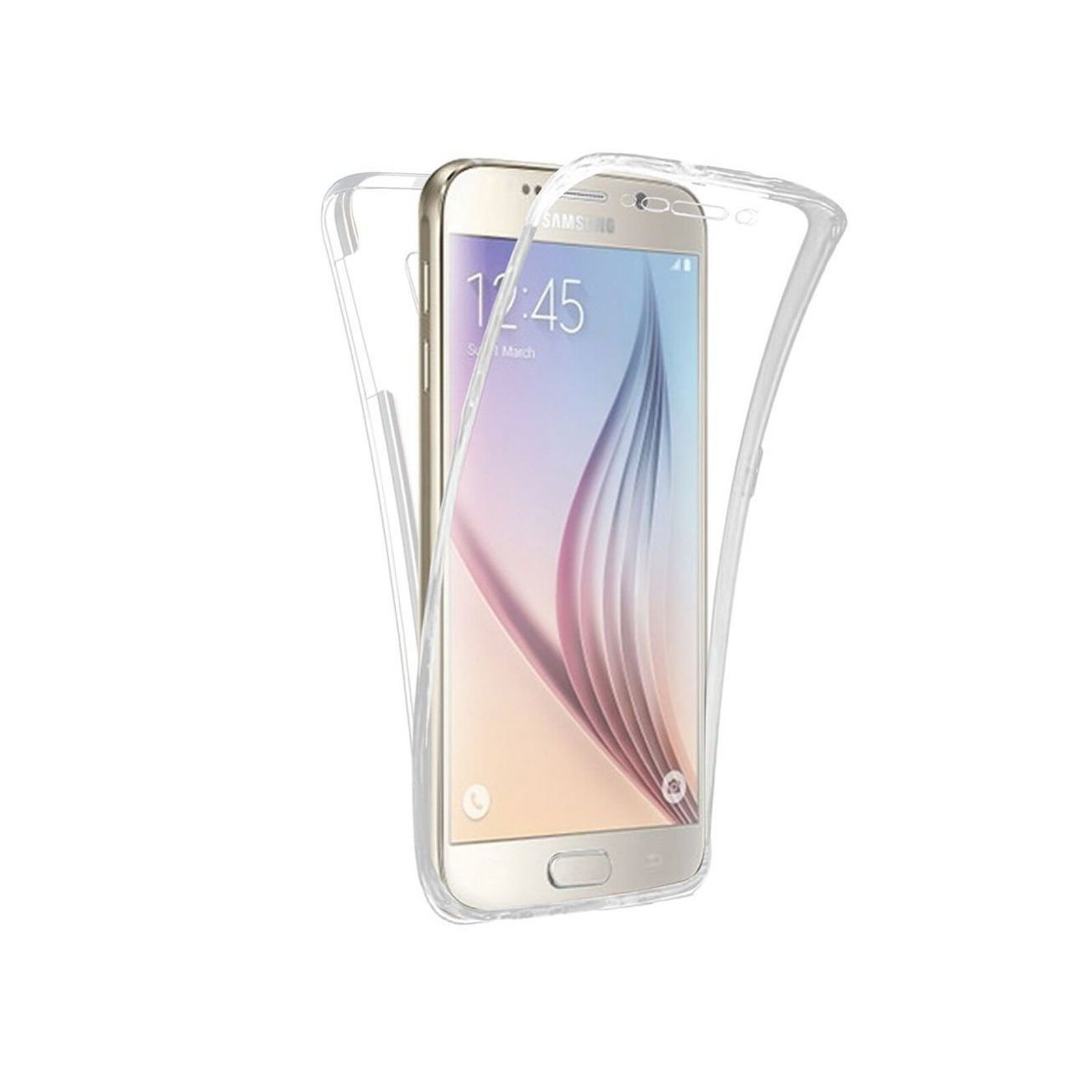 EVETANE Coque Samsung Galaxy S6 Edge 360 intégrale transparente Lion Pastelle Tendance