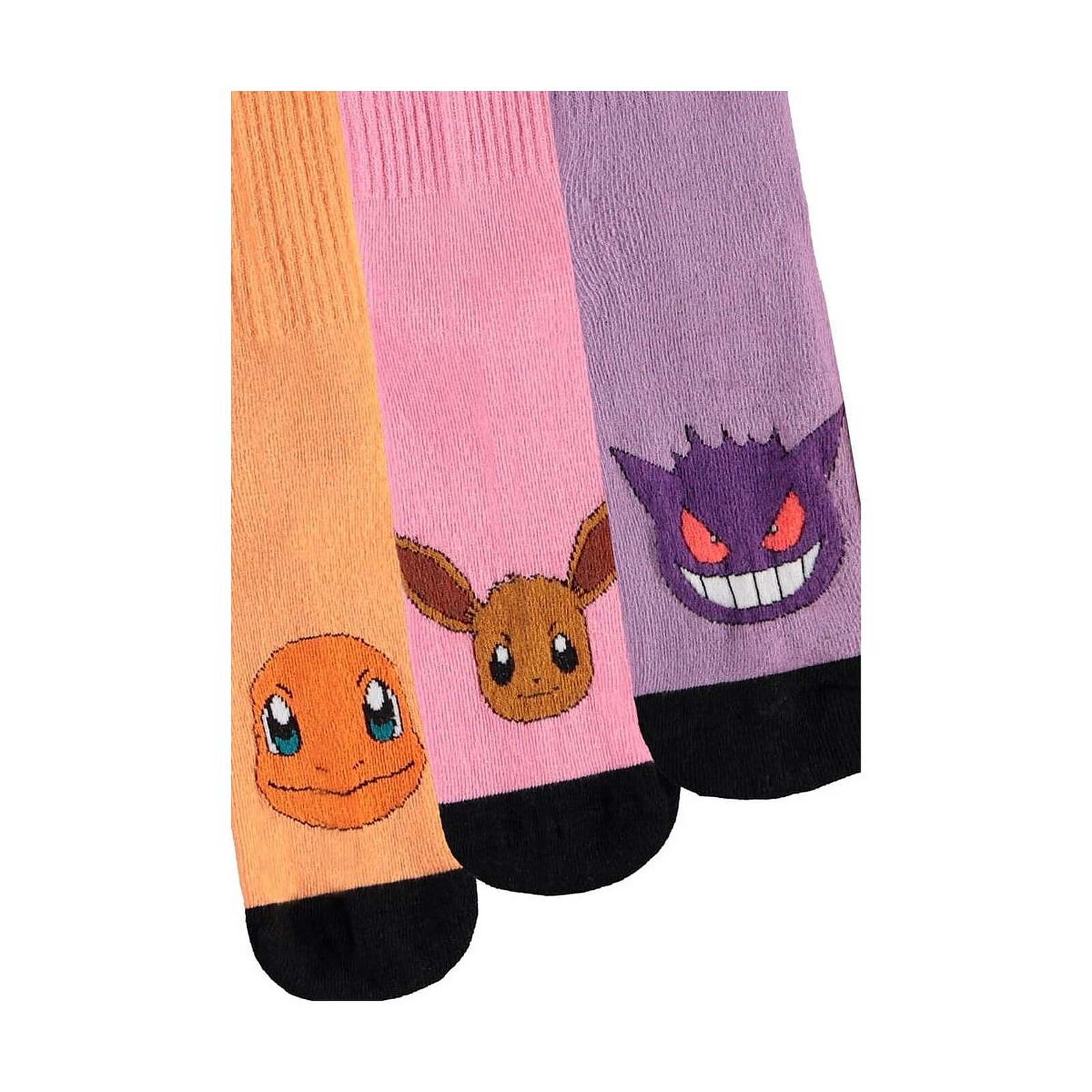 Pokémon - Pack 2 paires de chaussettes Heads Grey 39-42 - Accessoires - LDLC