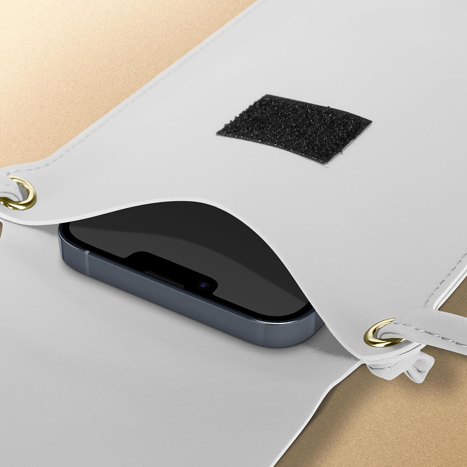 Avizar Pochette Bandoulière Smartphone avec Rangement carte Simili cuir  blanc - Coque téléphone - LDLC