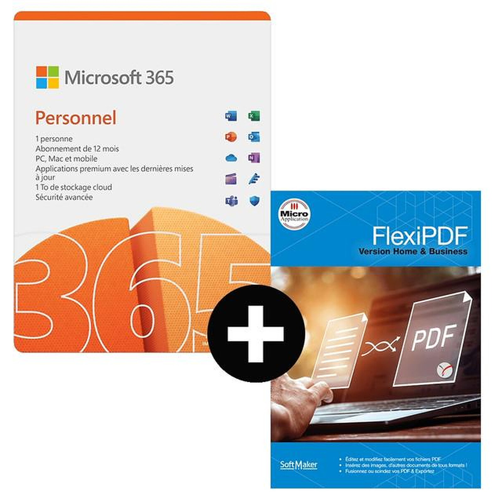 Pack Microsoft 365 Personnel + FlexiPDF Home & Business - Licence 1 an - 1  utilisateur - A télécharger - Logiciel bureautique - LDLC