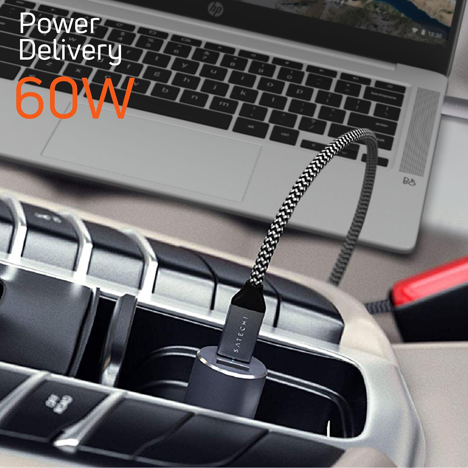 Satechi Chargeur Voiture 72W USB-C Power Delivery + USB Voyant LED Gris  Sidéral - Chargeur allume-cigare - LDLC