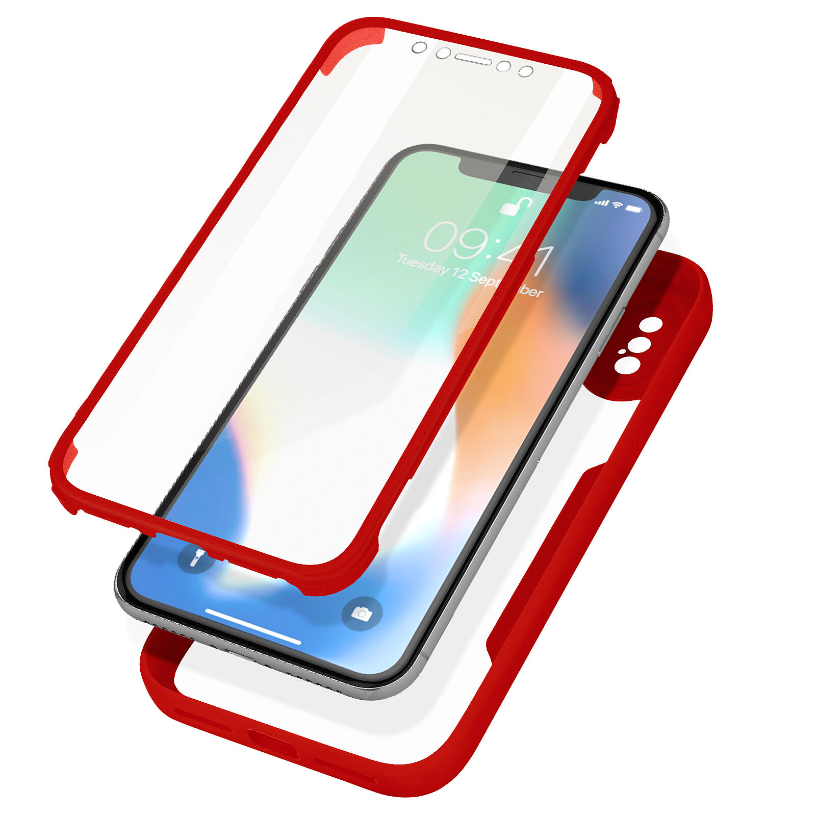 Avizar Coque pour iPhone X et XS Dos Plexiglas Avant Polymère
