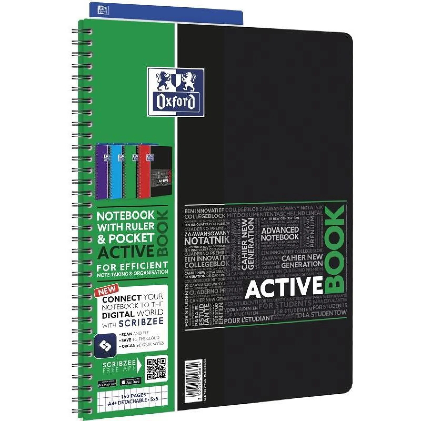 OXFORD Cahier Polypro ACTIVEBOOK + Intercalaire 160 P 90G 240x297 Mm ...