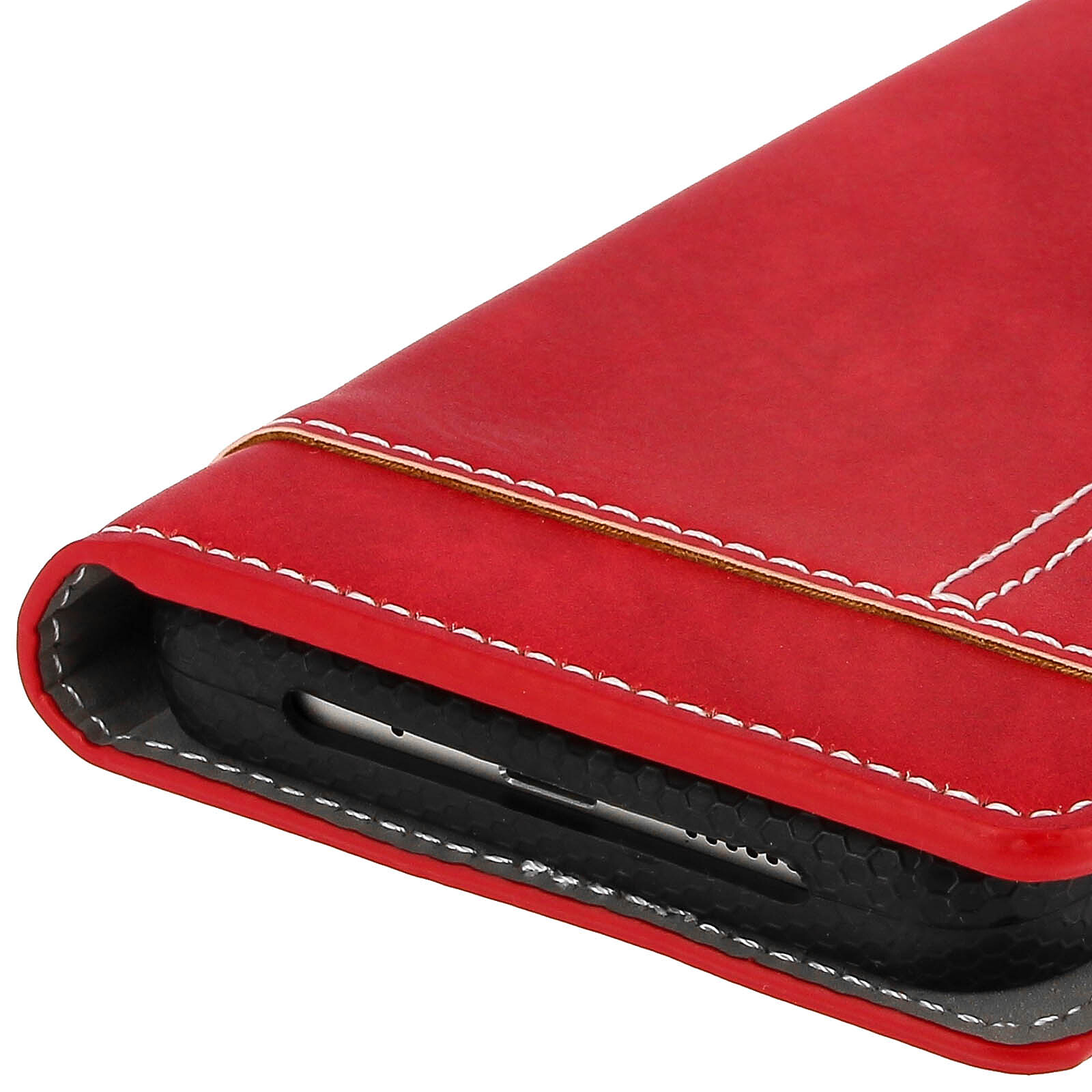Avizar Housse pour iPhone 13 Mini Folio Portefeuille Fonction Support Rouge  - Coque téléphone - LDLC