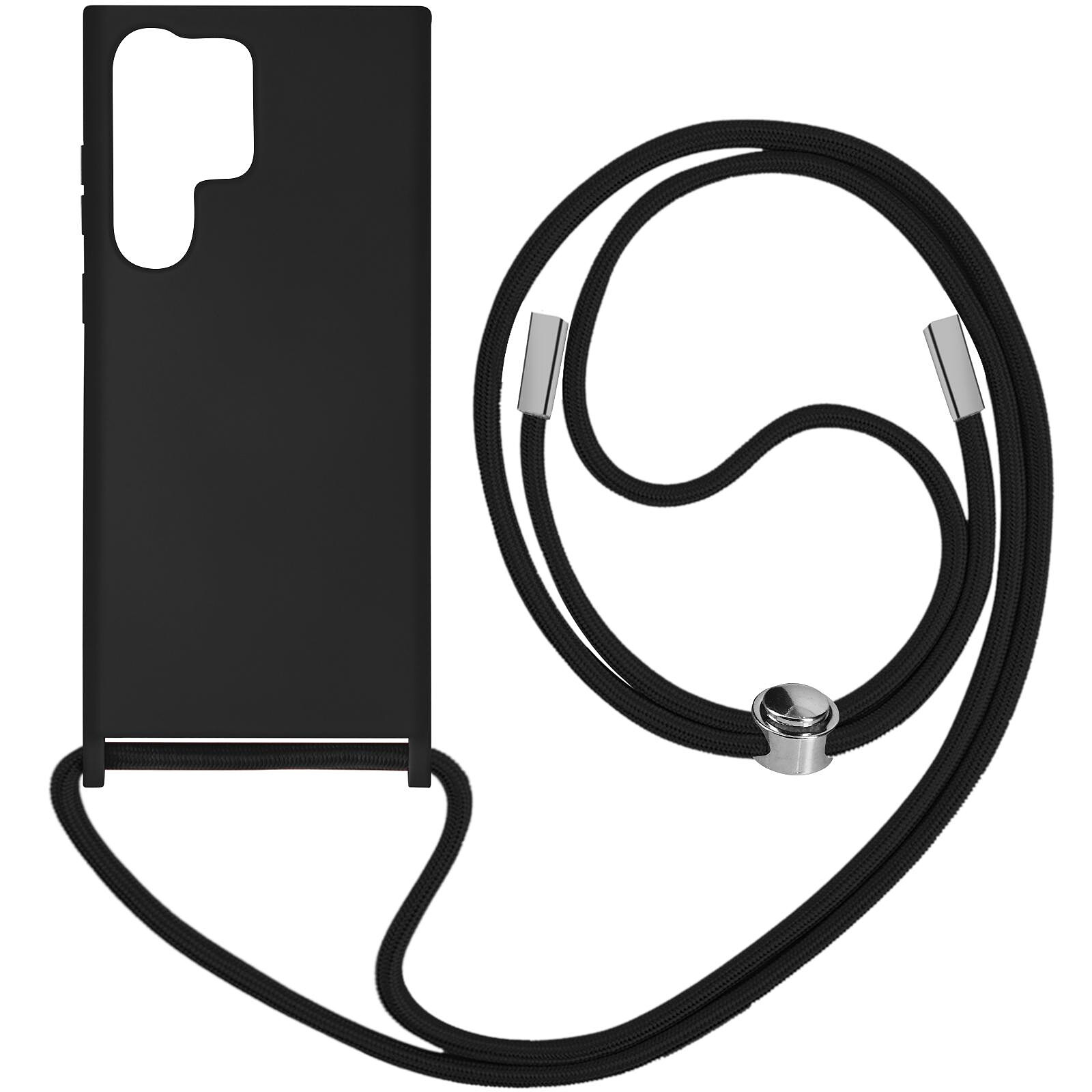 Avizar Coque Cordon pour Samsung Galaxy S23 Ultra Semi-rigide Lanière Tour  du Cou 80cm Noir - Coque téléphone - LDLC