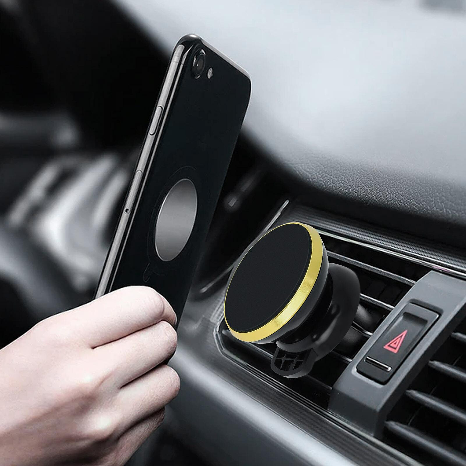 Avizar Support Voiture Téléphone Magnétique Grille d'aération Rotatif à  360° Noir / Or - Support voiture - LDLC