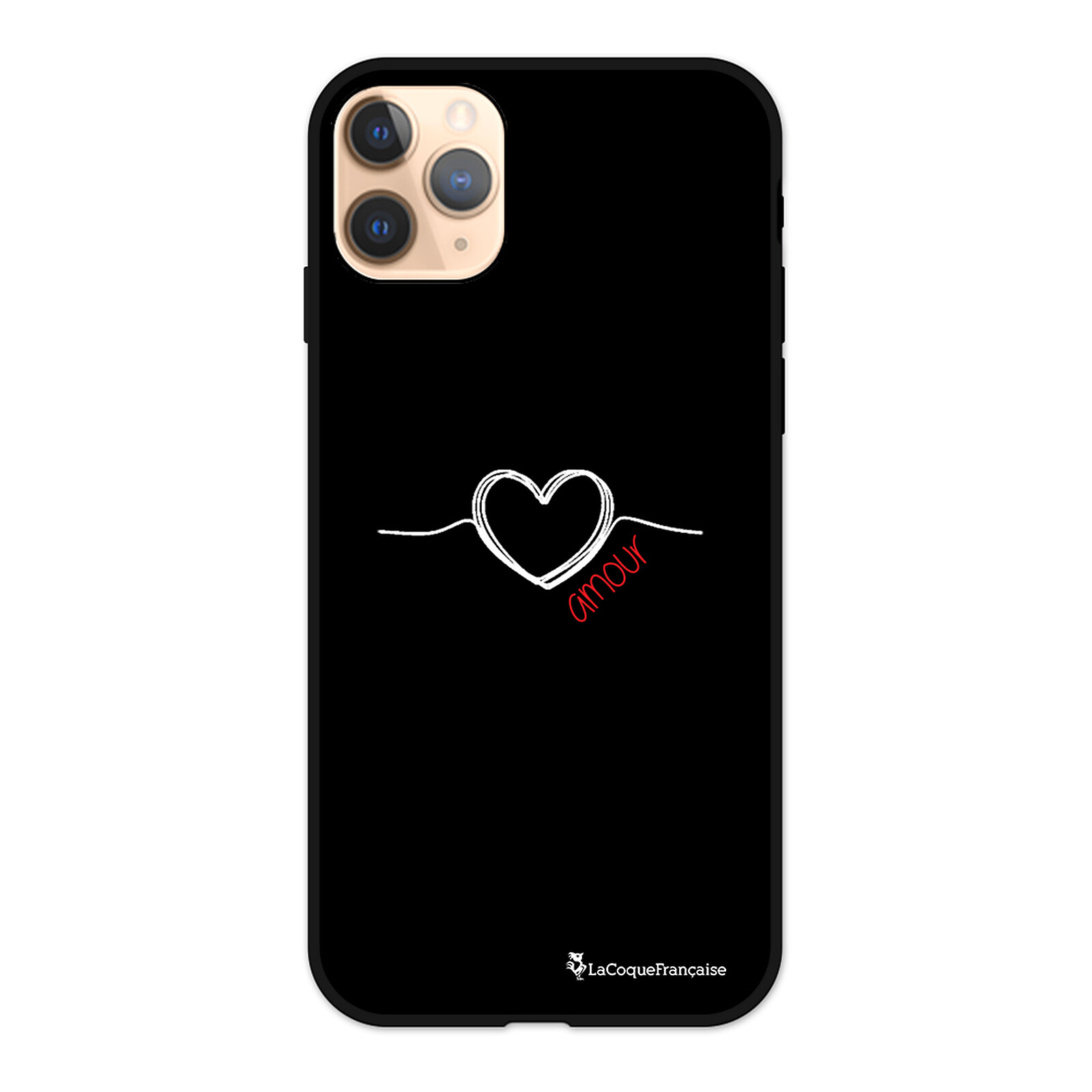 LaCoqueFrançaise Support téléphone voiture Coeur Noir Amour