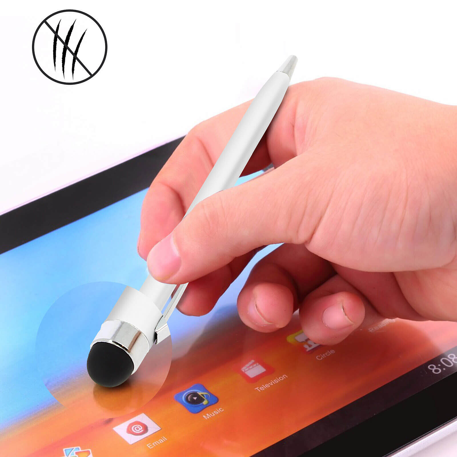 Avizar Stylet Écran Tactile Universel Embout Silicone Stylo A