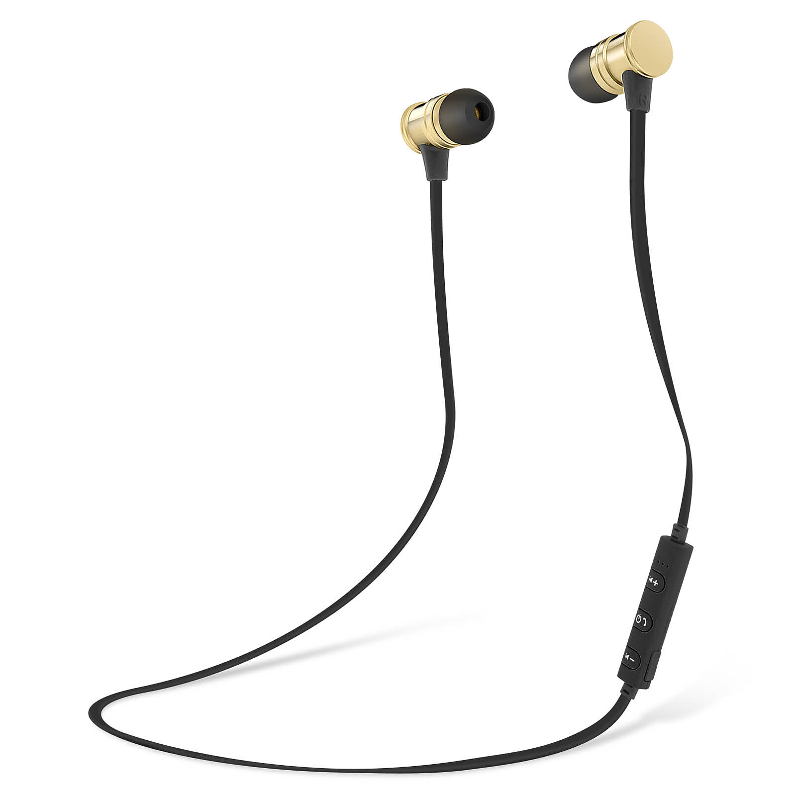 Avizar Écouteurs intra-auriculaires Bluetooth Télécommande + Microphone  Noir/Or - Kit piéton et Casque - LDLC