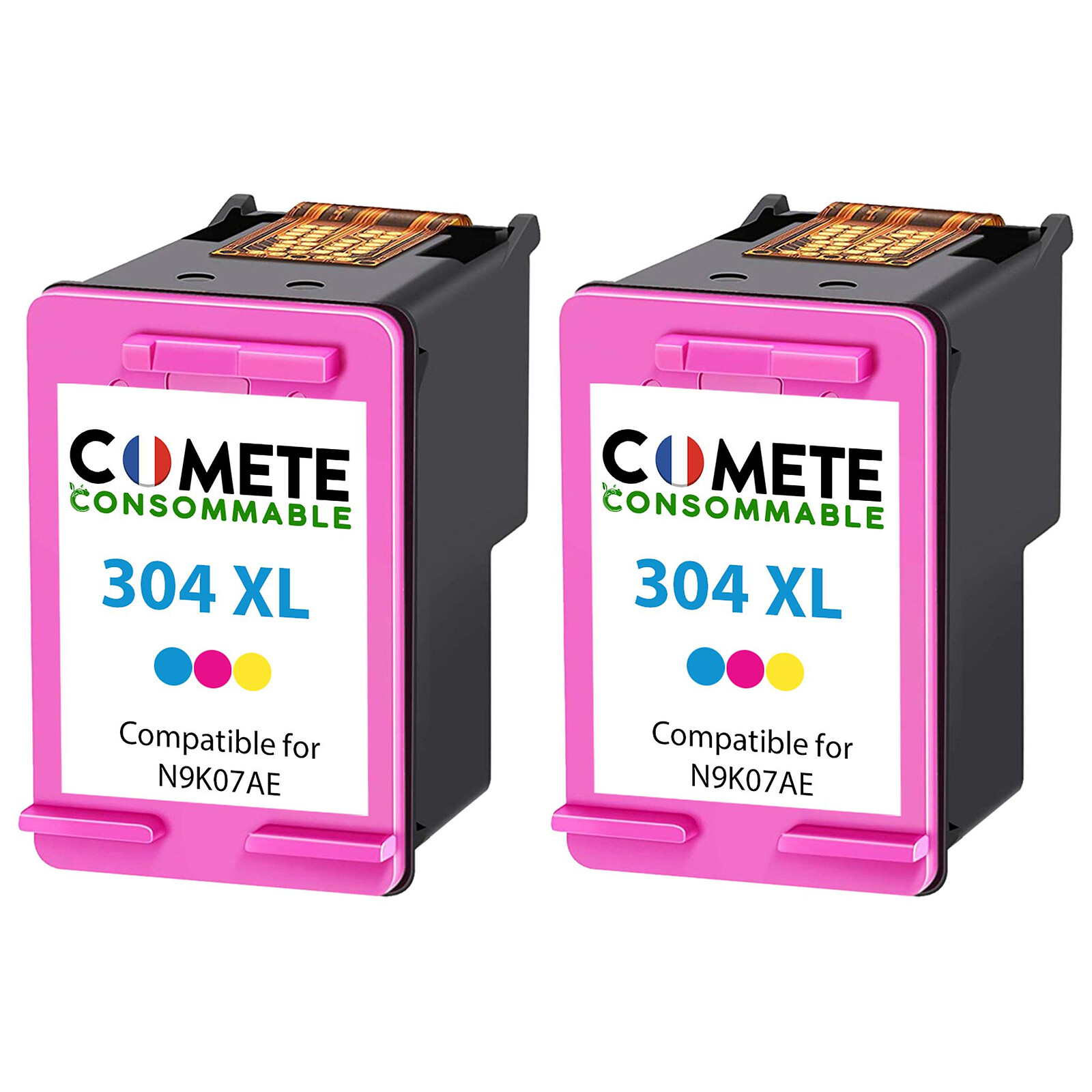 COMETE - 304XL - 2 Cartouches compatibles HP 304 XL - Couleur - Marque  française - Cartouche imprimante - LDLC