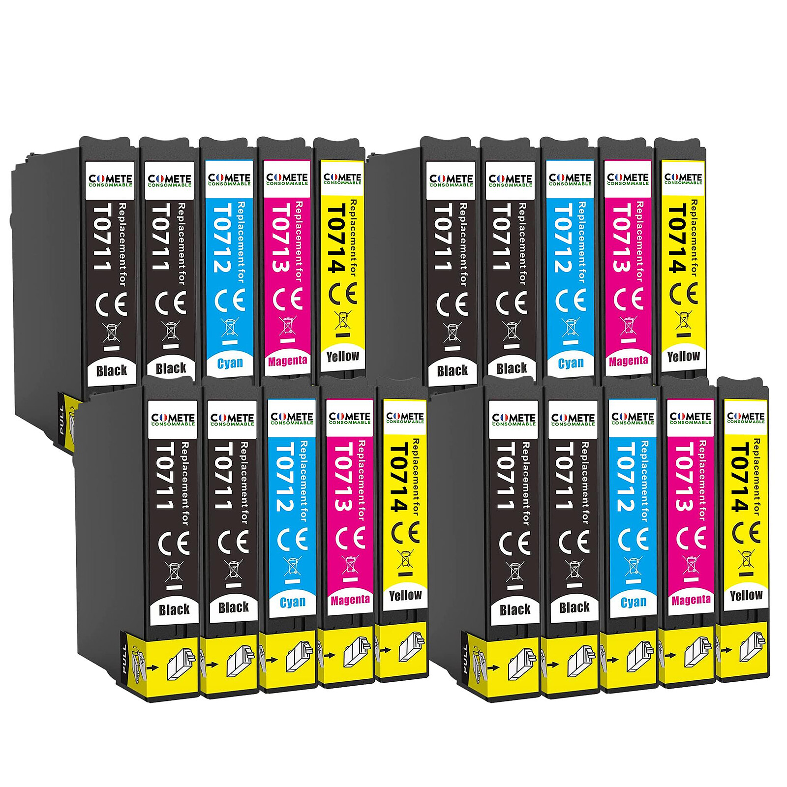 Pack de 5 cartouches compatibles Epson T1815-18 XL Noir et