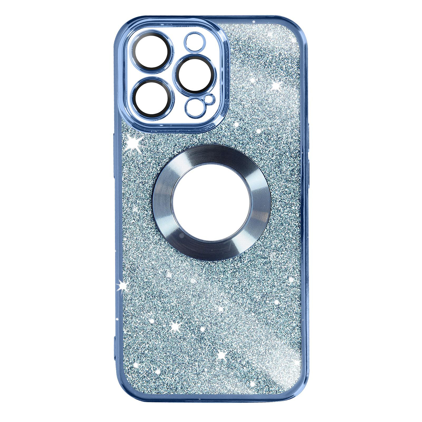 Avizar Coque pour iPhone 13 Pro Dos Plexiglas Avant Polymère Coins  Renforcés Contour Bleu - Coque téléphone - LDLC