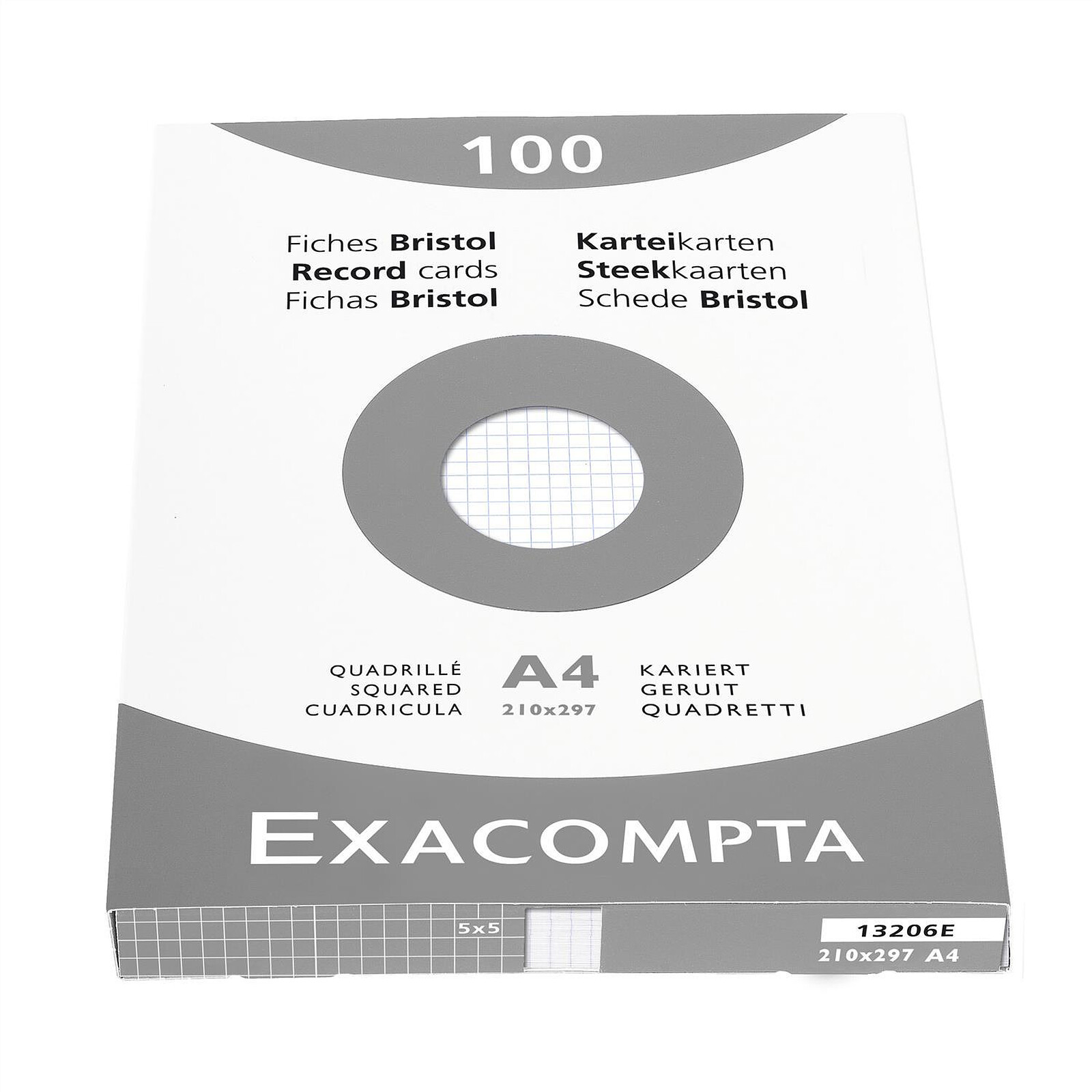 Sachet de 100 fiches bristol Exacompta (sous-film) non perforées 210x297mm ( A4) unies Blanc pas cher