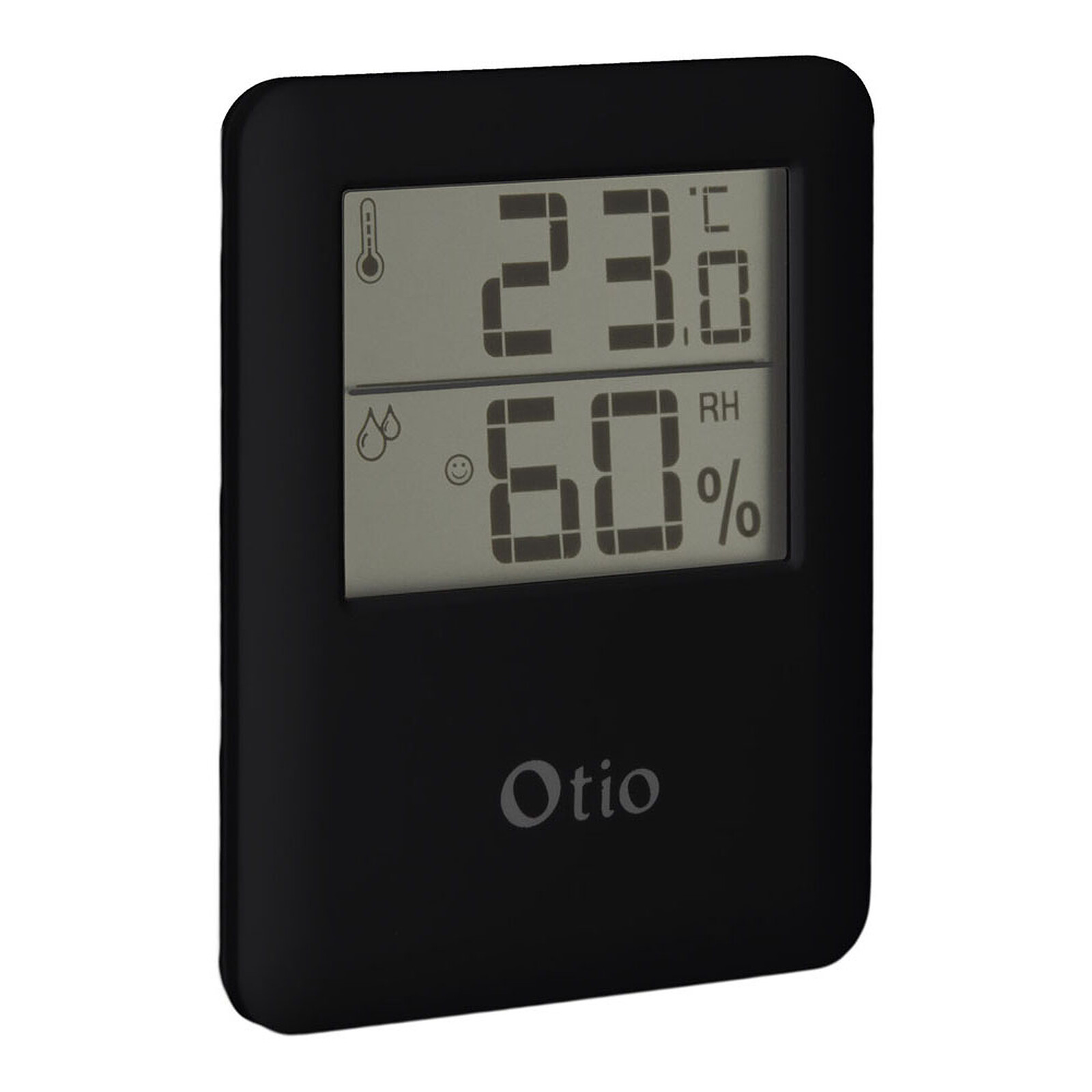 Thermomètre / Hygromètre intérieur magnétique - Noir - Otio