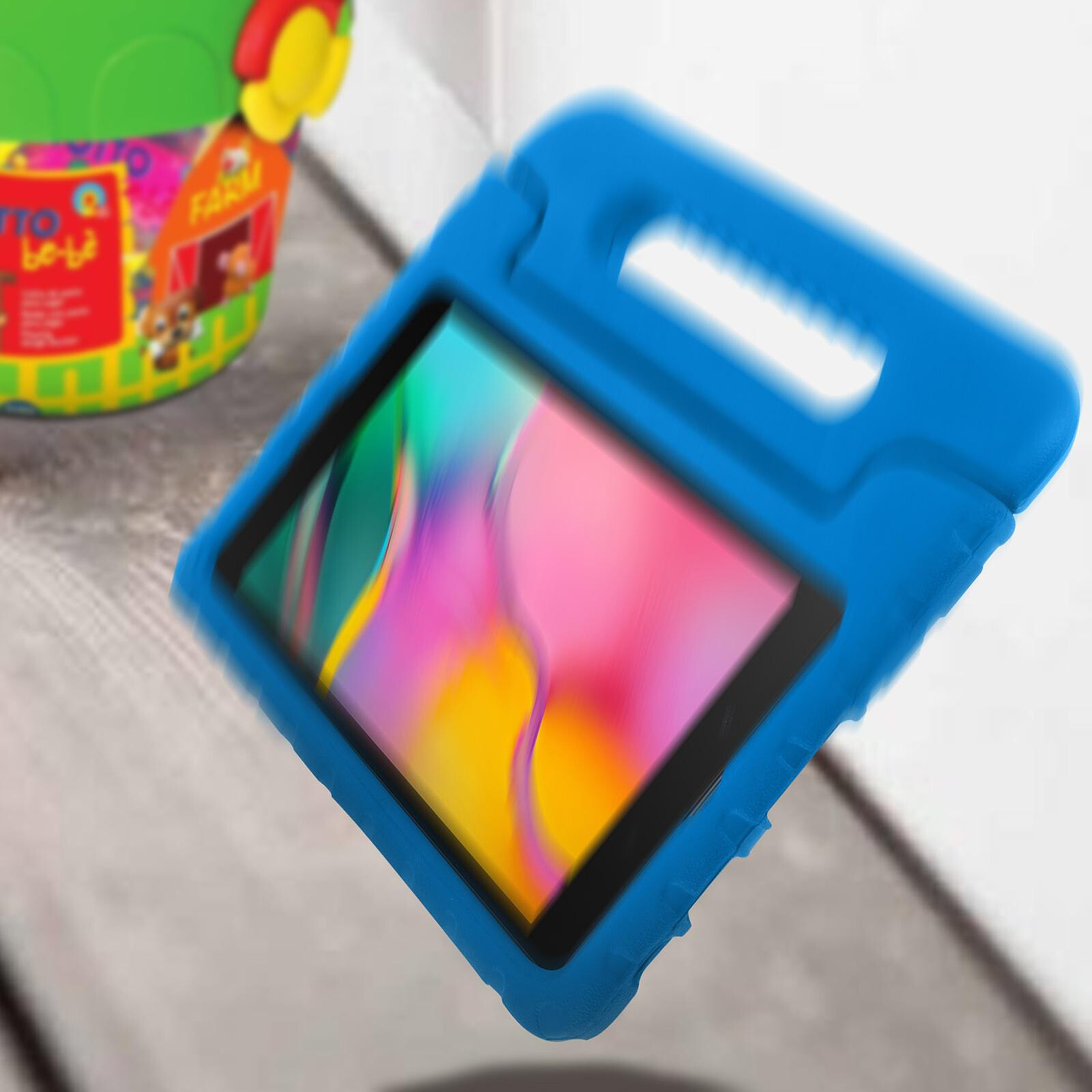 Housse Tablette Avizar Coque pour Galaxy Tab A9 Plus Antichoc Béquille et  Poignée Rotative Bleu Nuit