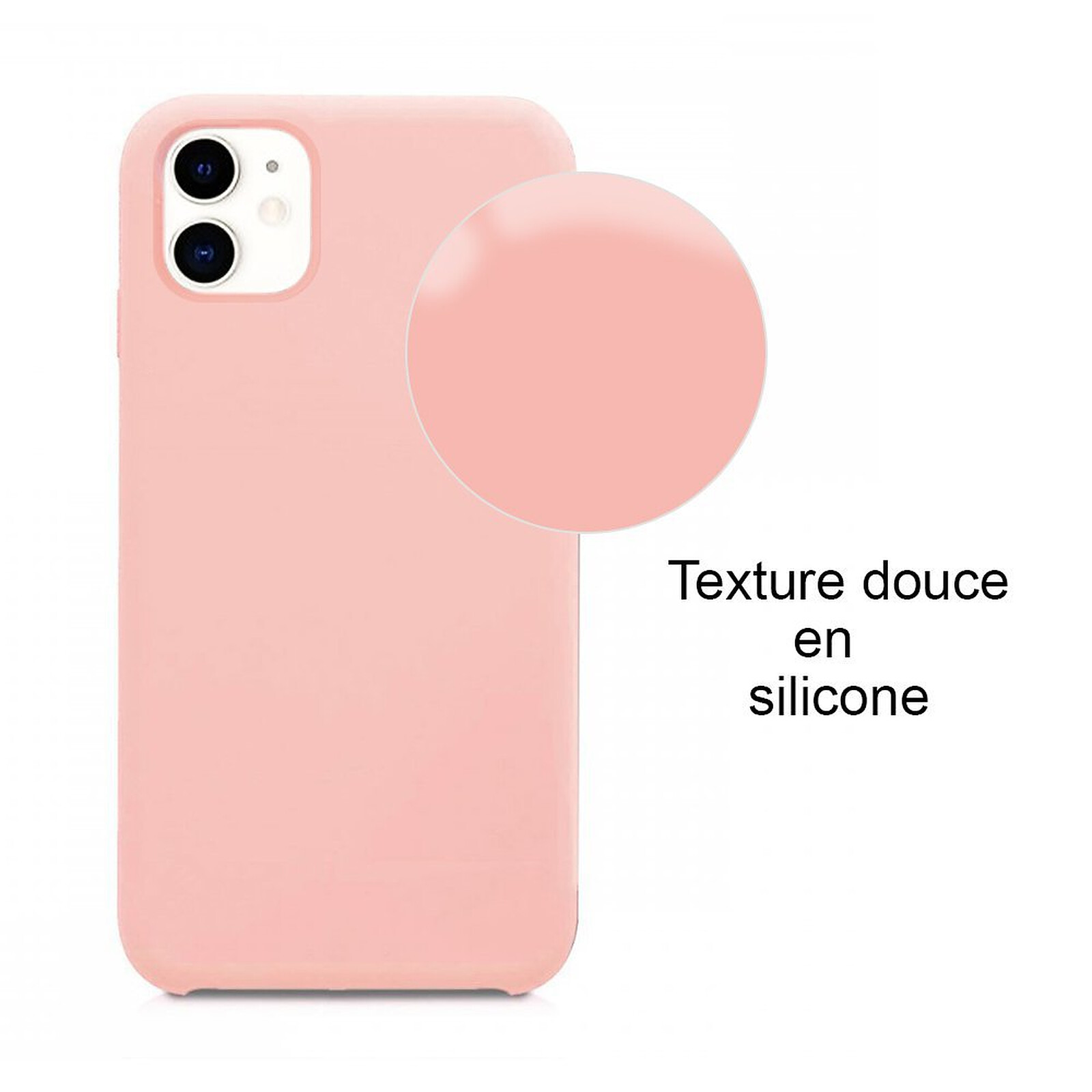 Evetane Coque iPhone 12 Mini Silicone liquide Rose + 2 Vitres en