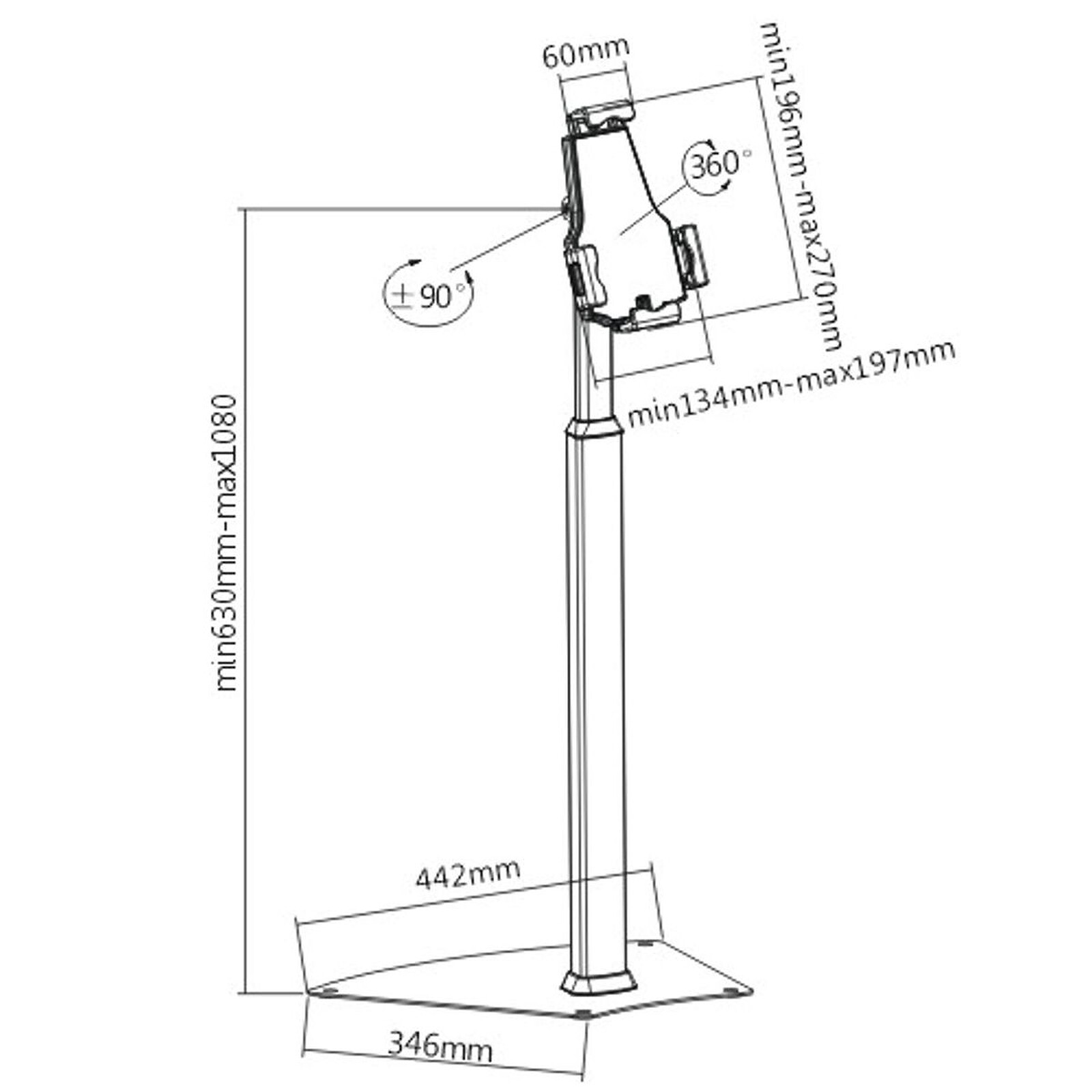 Support de table universel tablette 7.9-10.5´´