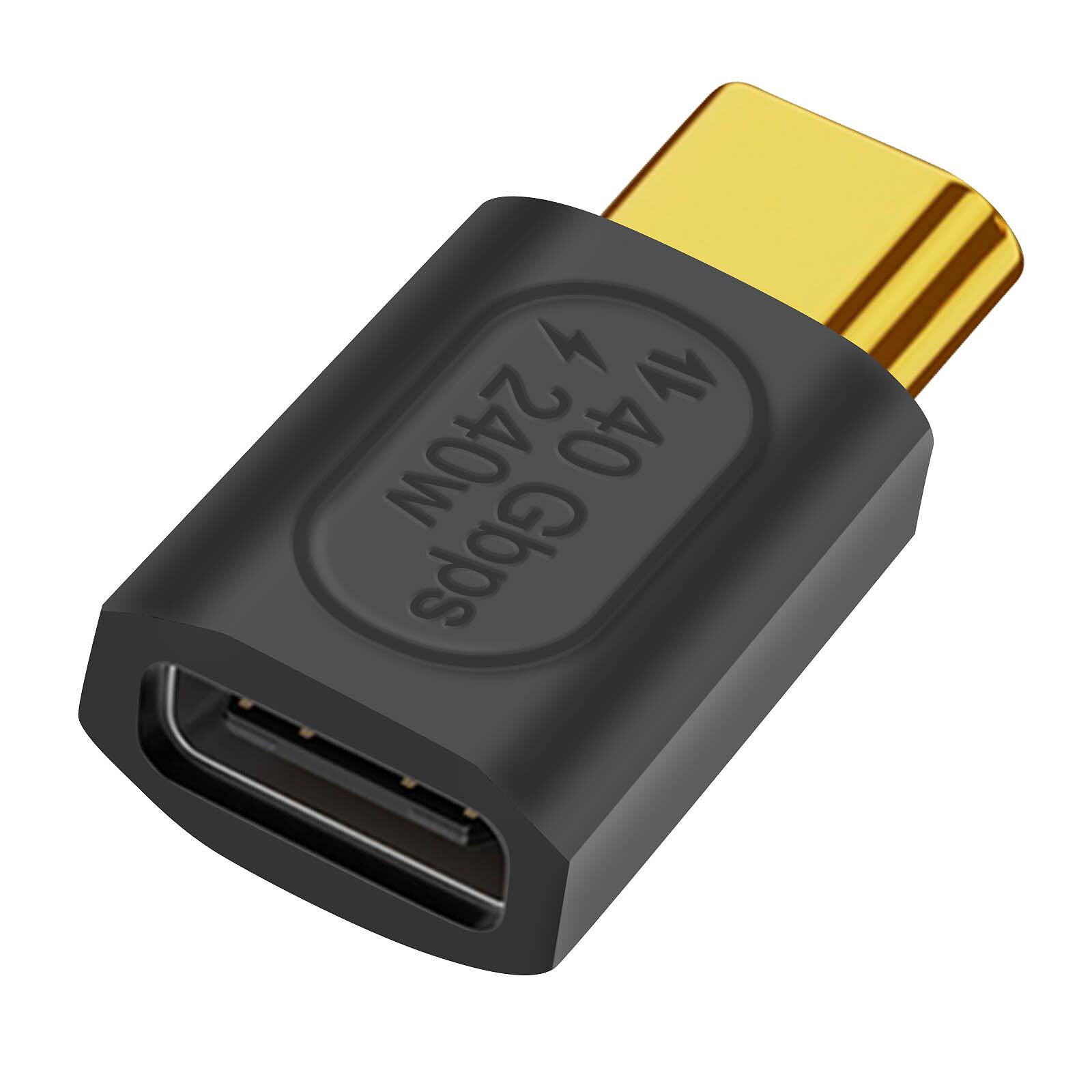 Avizar Adaptateur USB C Mâle vers Femelle Droit Charge 240W Synchro 40Gbps  Vidéo 8K - Câble & Adaptateur - LDLC