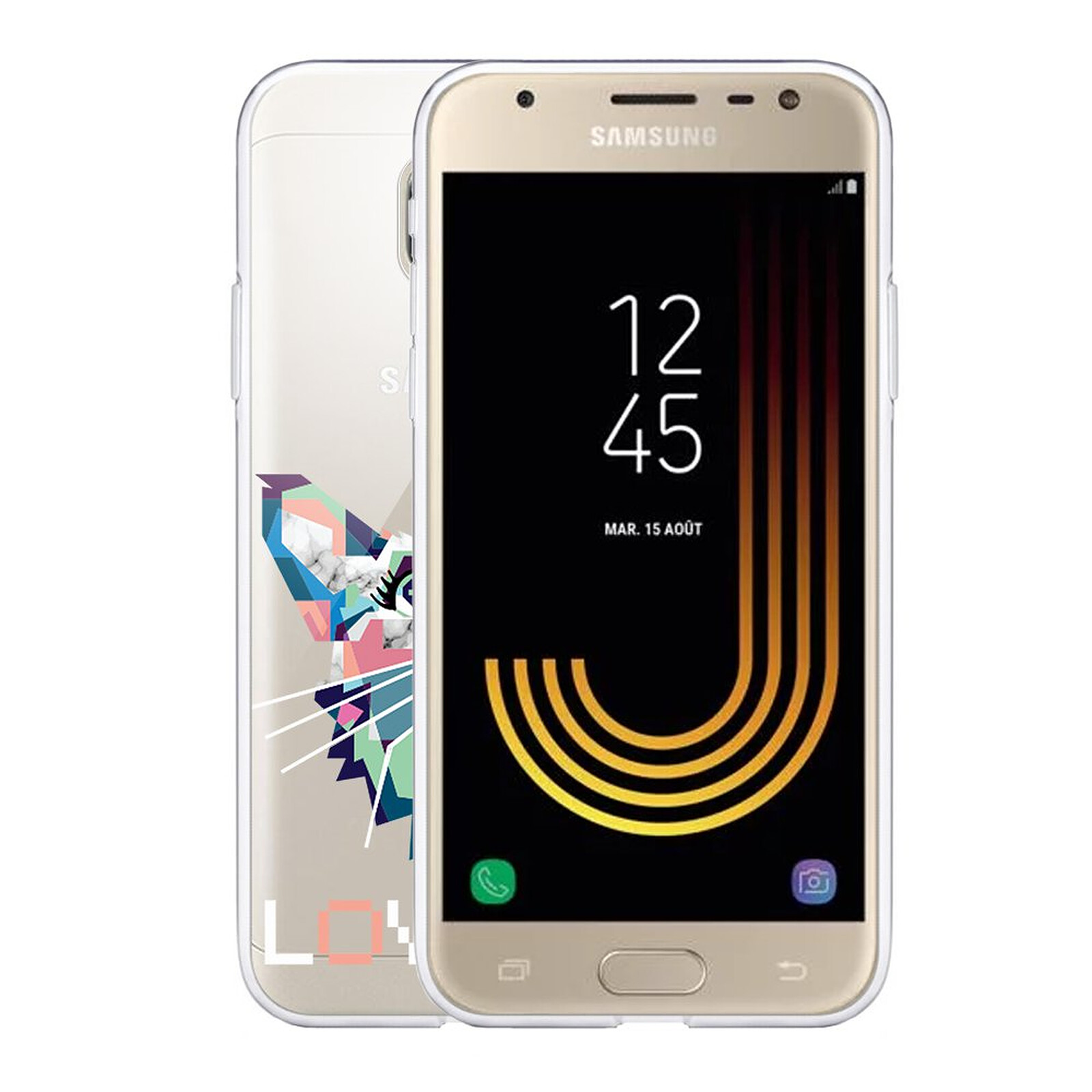 LA COQUERIE Coque Samsung Galaxy J3 2017 Montagne et planètes Silicone à Motifs Housse de Protection pour téléphone Coque de Smartphone Rigide Fabrication française 