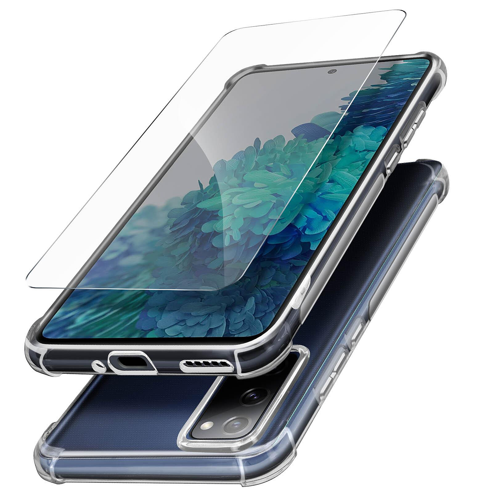 Coque Samsung S20 Fe Flexible Noire + Verre Trempé Transparent 9h
