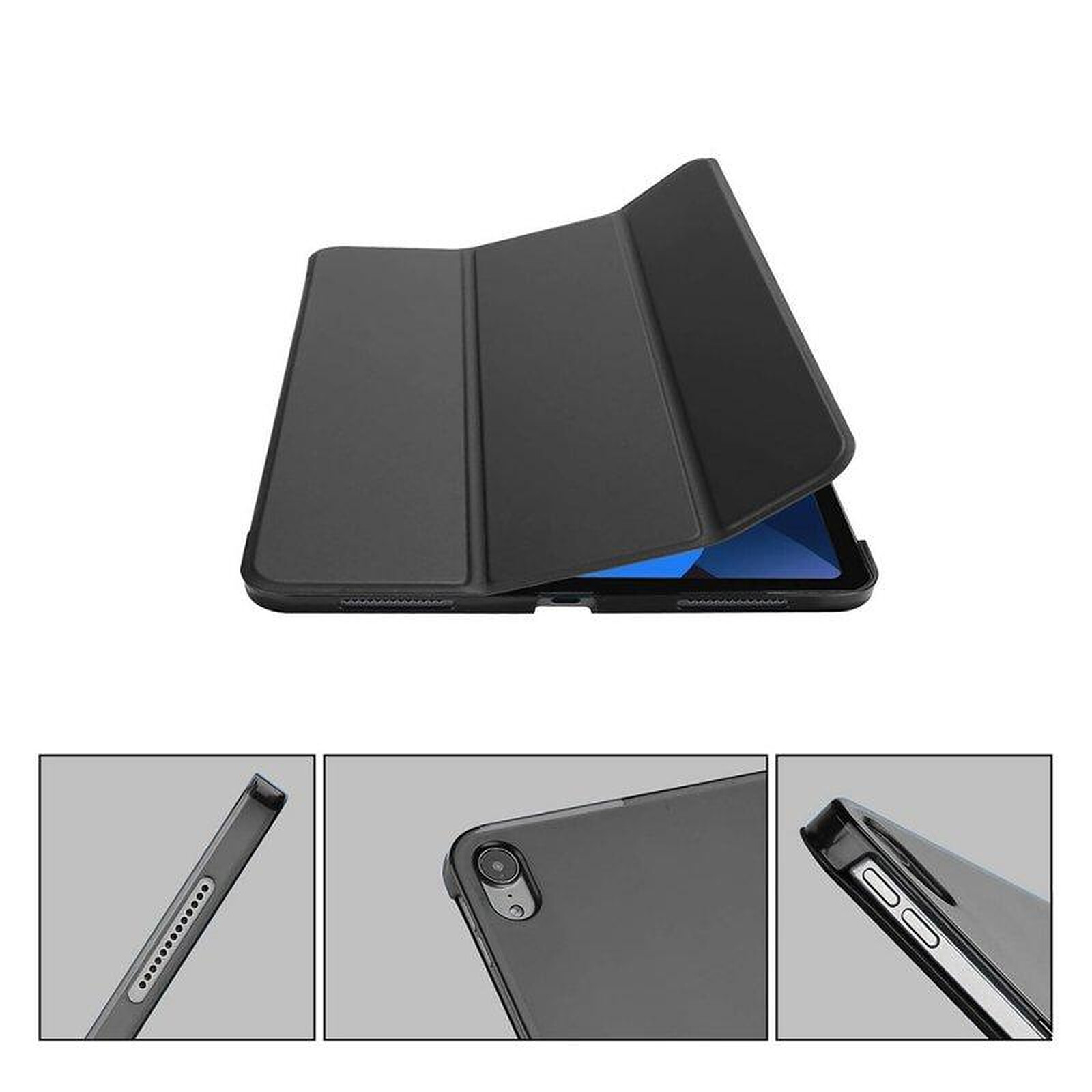 Evetane Étui Smart Cover iPad Air 2 9,7 pouces ( Fin 2014) Noir à Rabat  avec Support - Etui tablette - LDLC