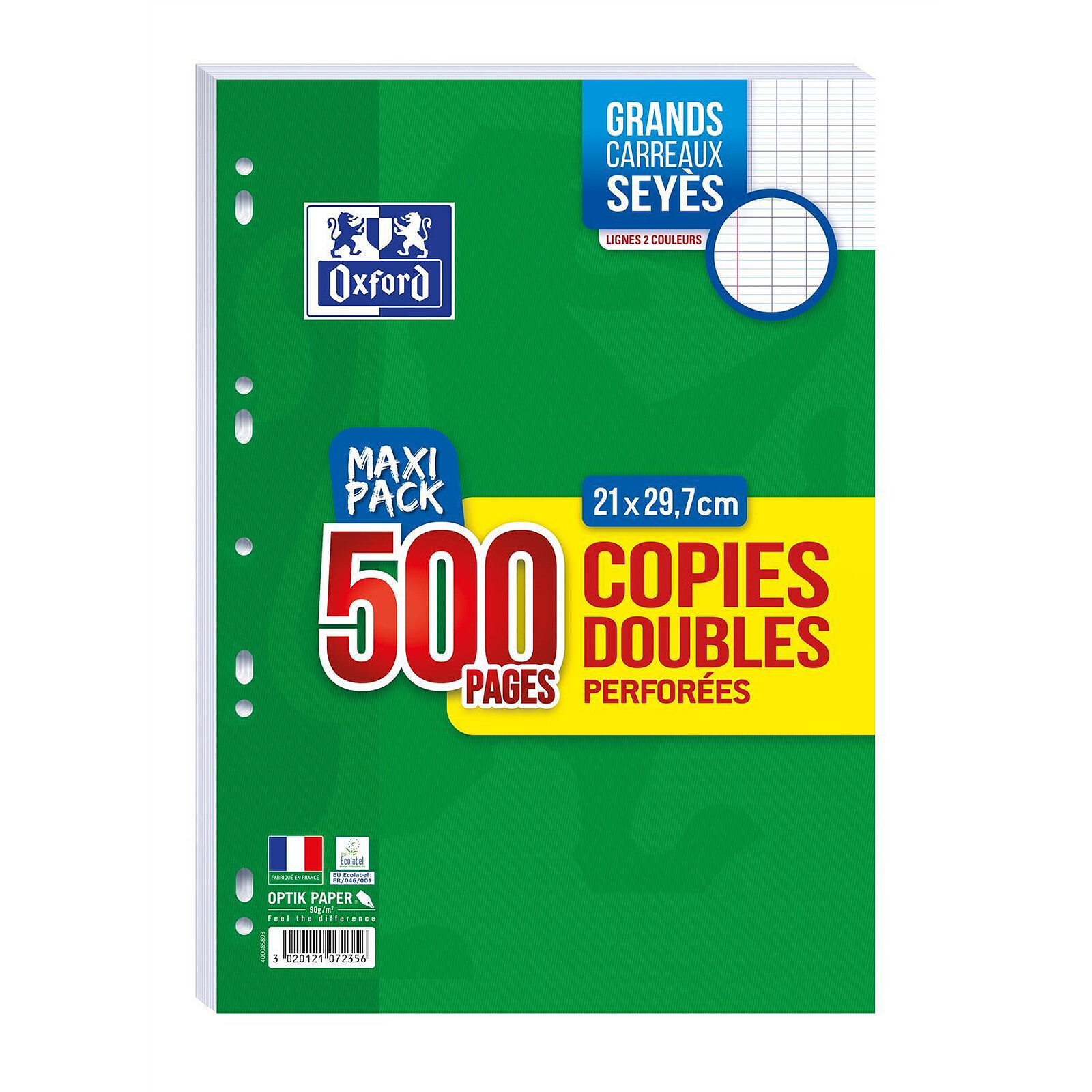 Etui de 500 copies doubles perforées A4 Clairefontaine Grands