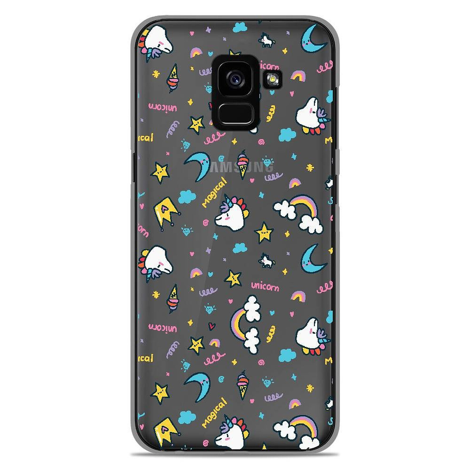 كم سعر الايباد 1001 Coques Coque silicone gel Samsung Galaxy A8 2018 motif Licorne rainbow - Coque téléphone 1001Coques sur LDLC