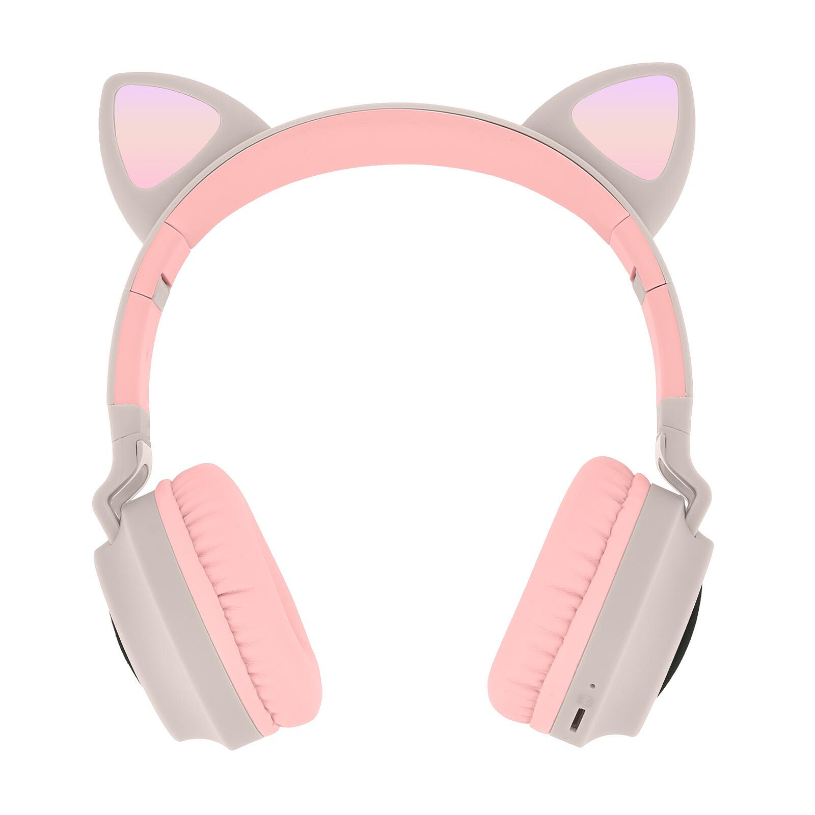 Bluetooth casque chat oreille sans fil , lumineux oreille écouteurs，casque  audio enfant, rose
