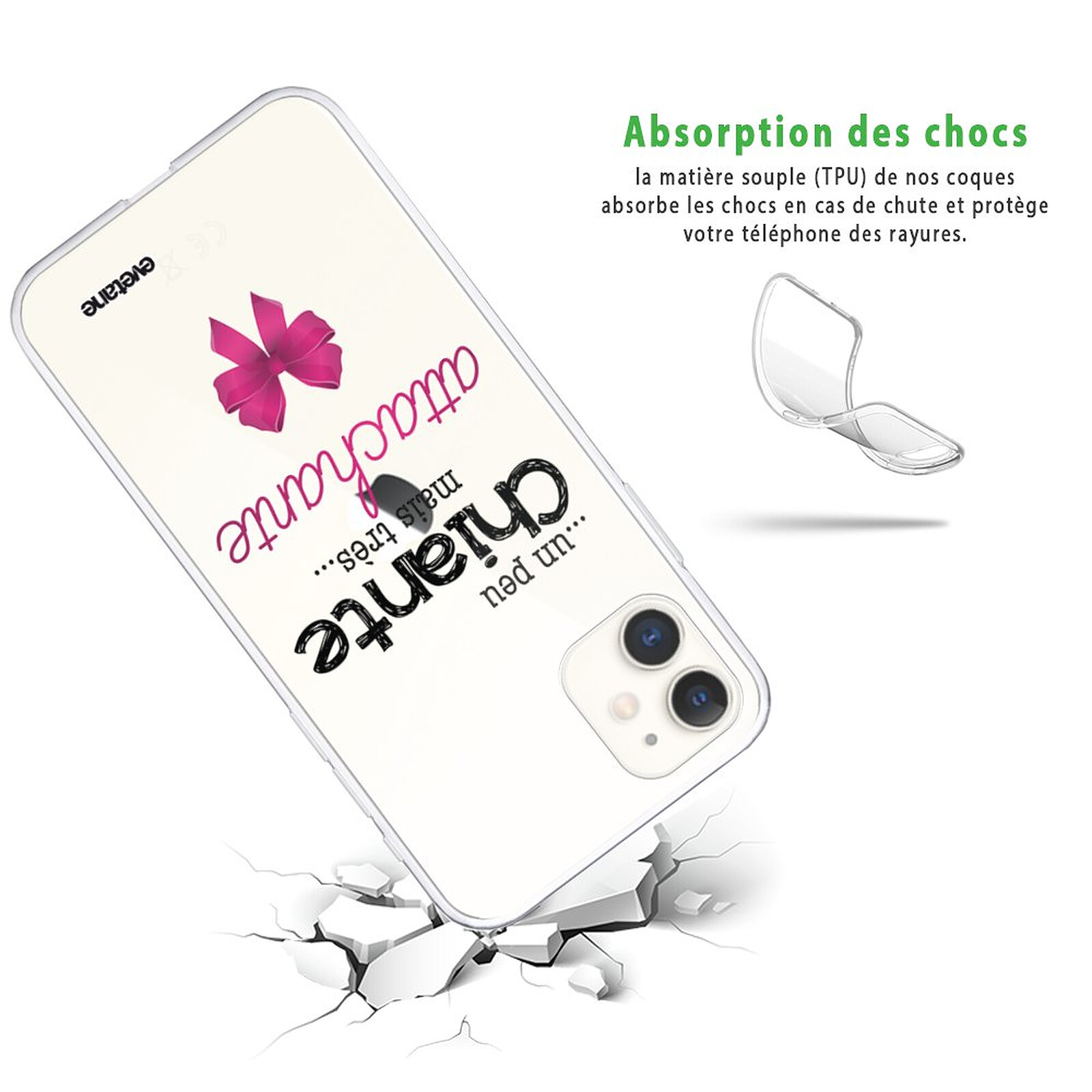 Evetane Coque iPhone 13 360 intégrale transparente Motif Chat Lignes  Tendance - Coque téléphone - LDLC