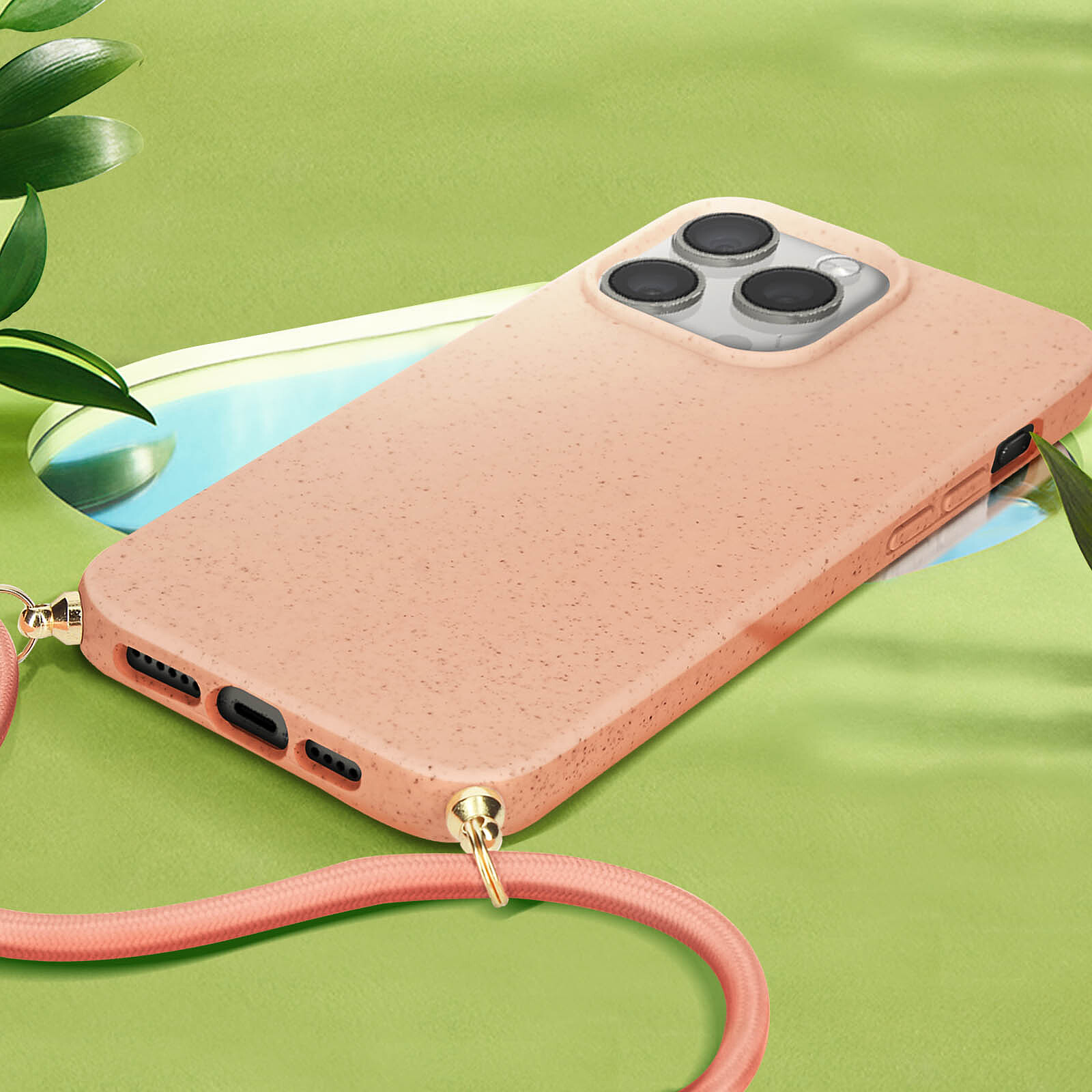 Avizar Coque cordon pour iPhone 15 Pro Max Silicone Recyclable Rose - Coque  téléphone - LDLC